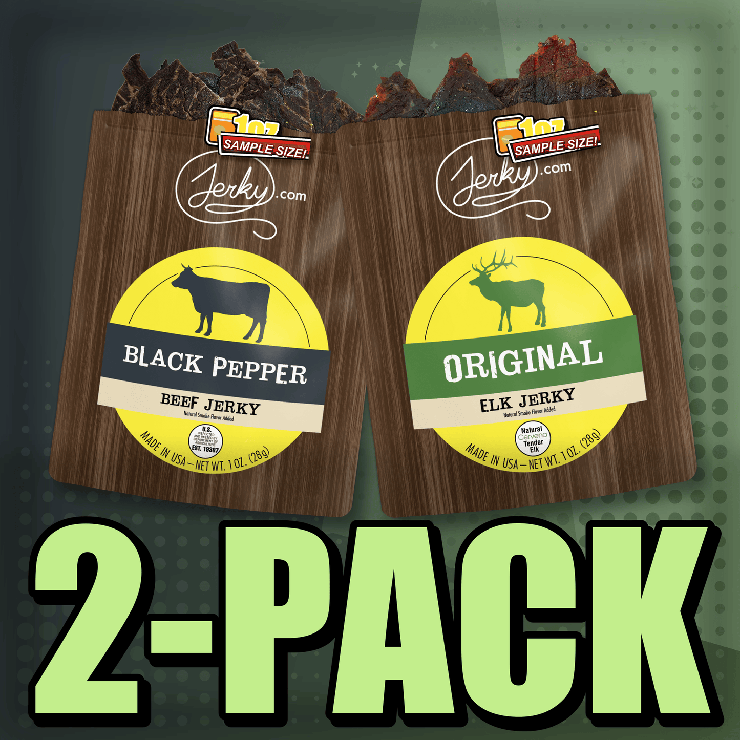 Black Pepper & Original Elk 2-Pack by Jerky.com