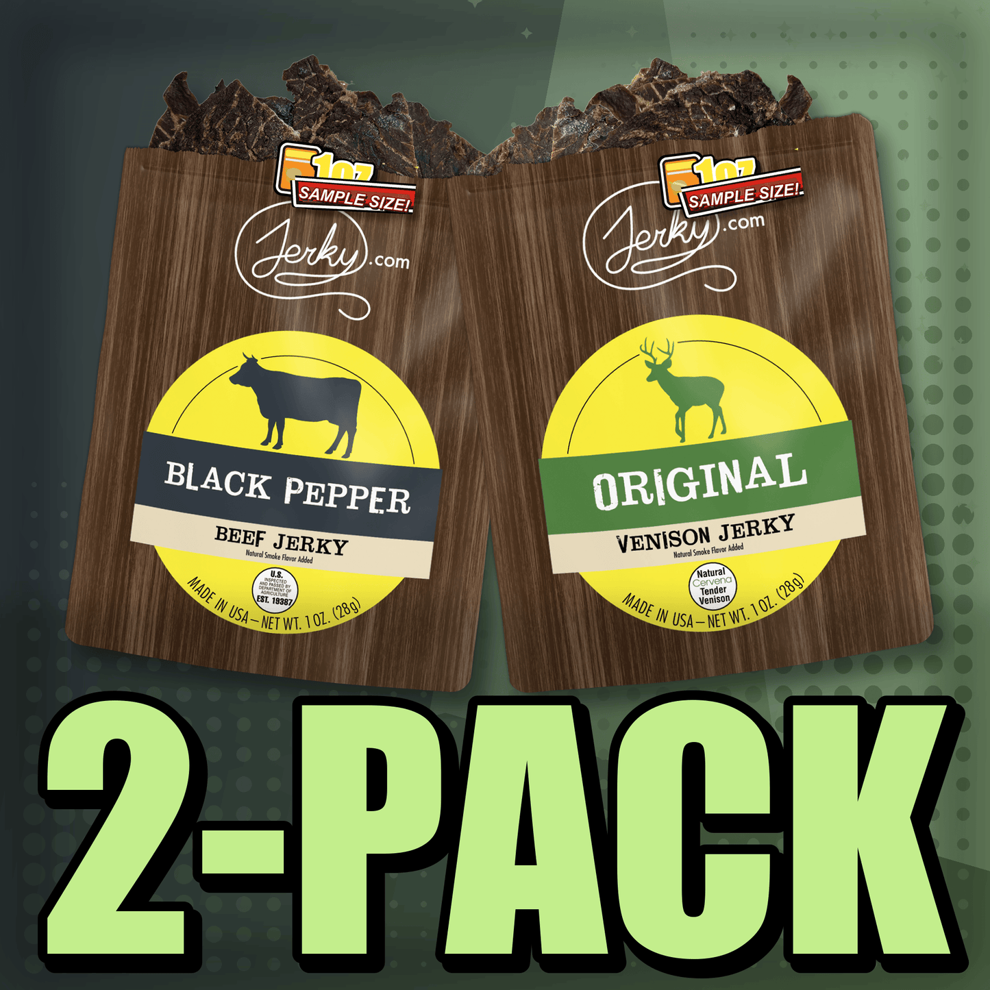 Black Pepper & Original Venison 2-Pack by Jerky.com