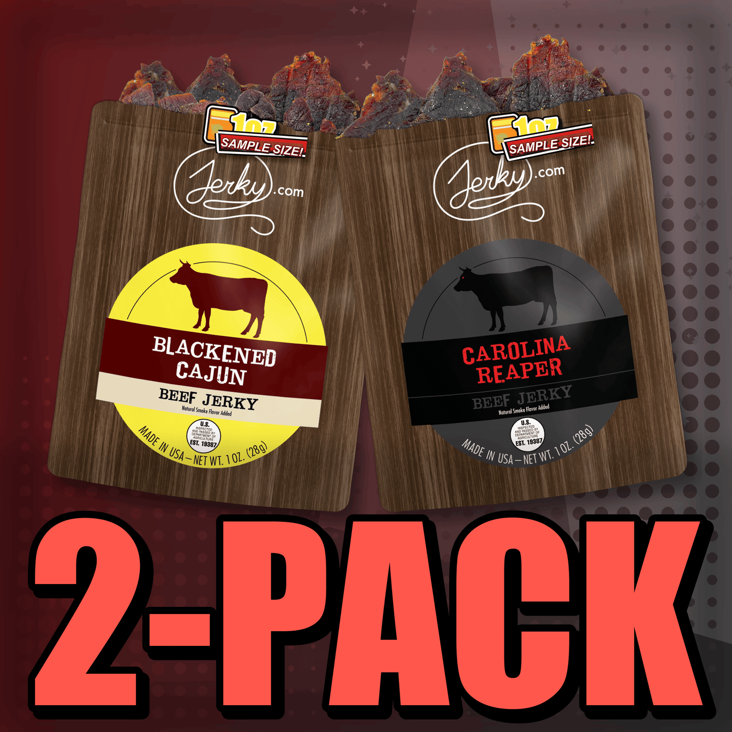 Blackened Cajun & Carolina Reaper 2-Pack by Jerky.com