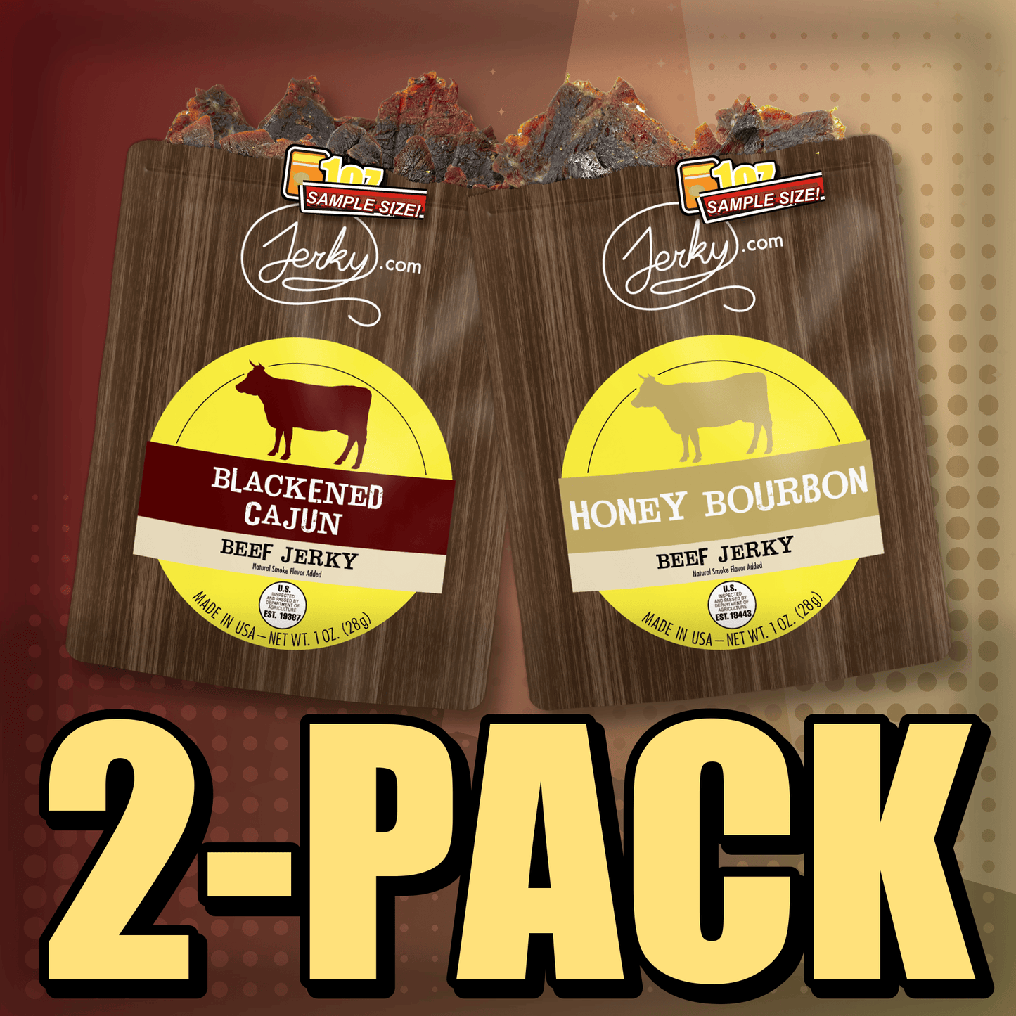 Blackened Cajun & Honey Bourbon 2-Pack by Jerky.com