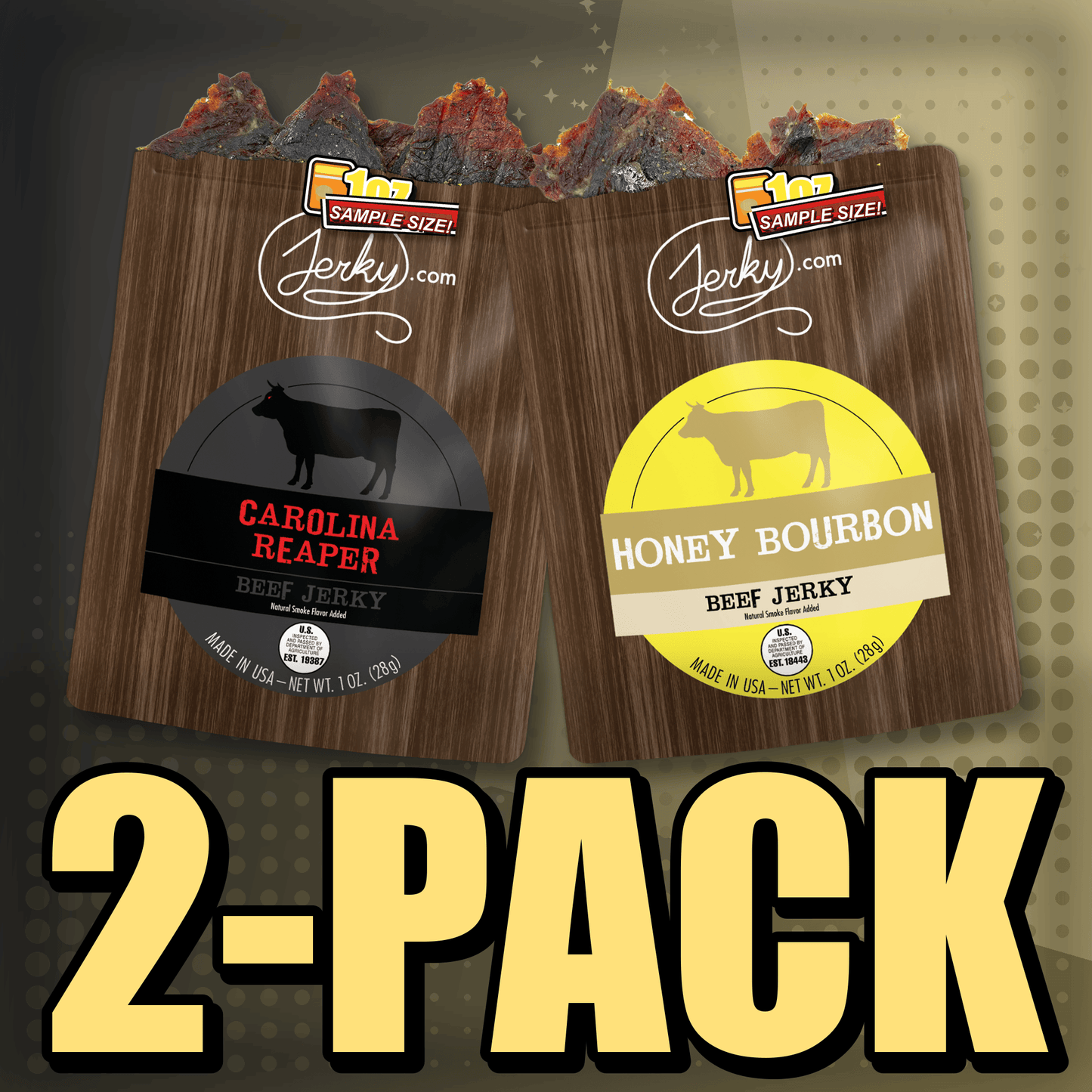 Carolina Reaper & Honey Bourbon 2-Pack by Jerky.com