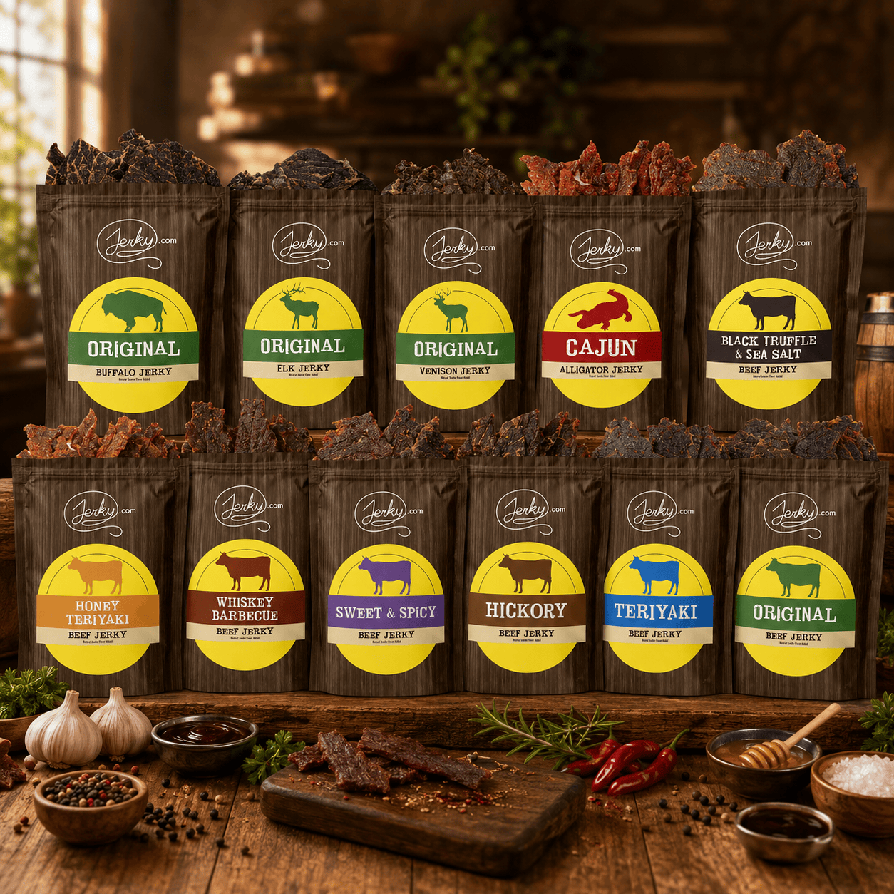 11 pc. Beef and Exotic Mega Jerky Bundle by Jerky.com