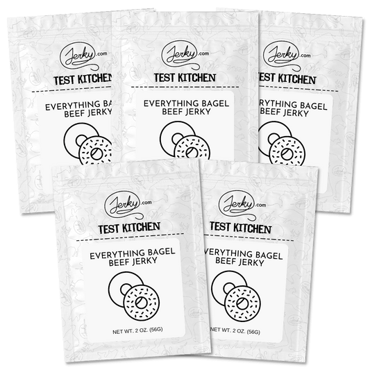 Test Kitchen Batch #28 - Everything Bagel Beef Jerky 5-Pack by Jerky.com