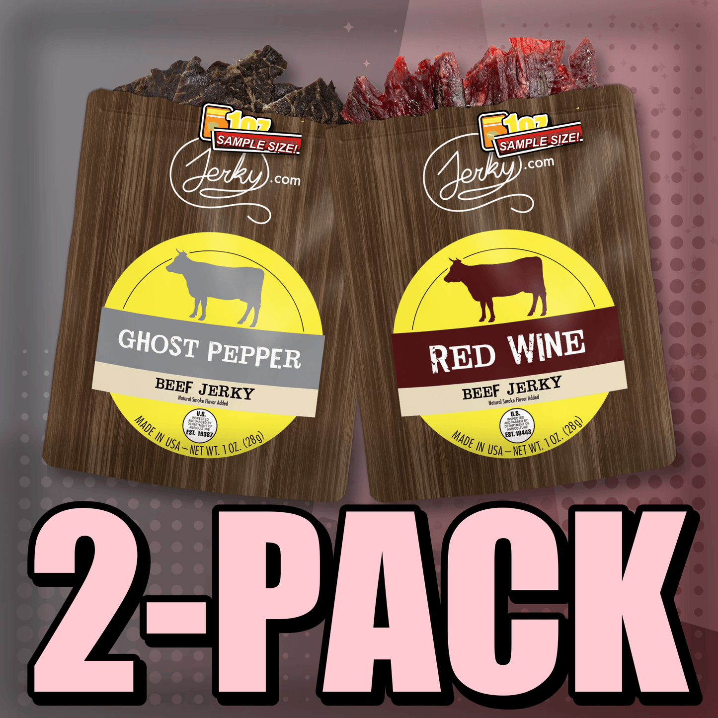 Ghost Pepper & Red Wine Flavored Jerky2-Pack by Jerky.com