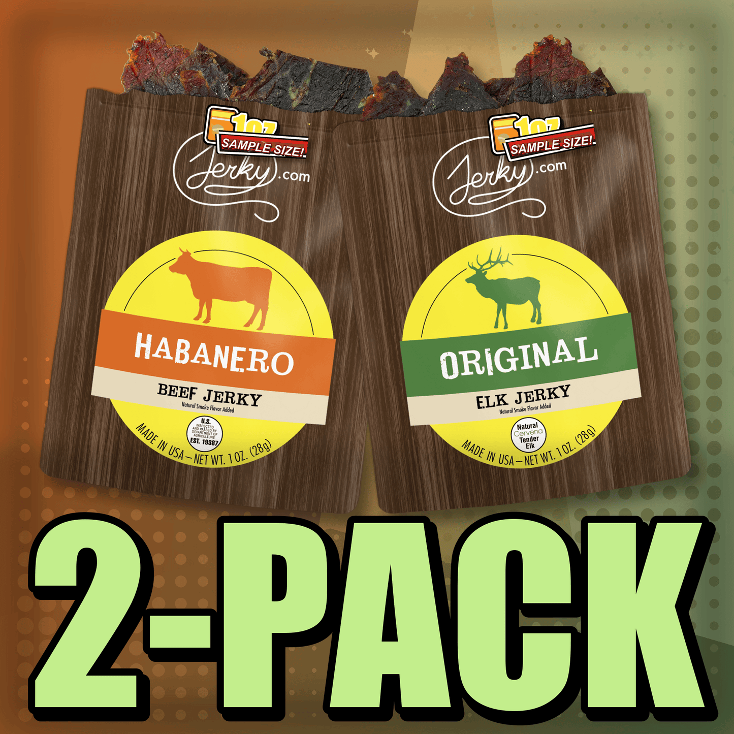 Habanero & Original Elk 2-Pack by Jerky.com
