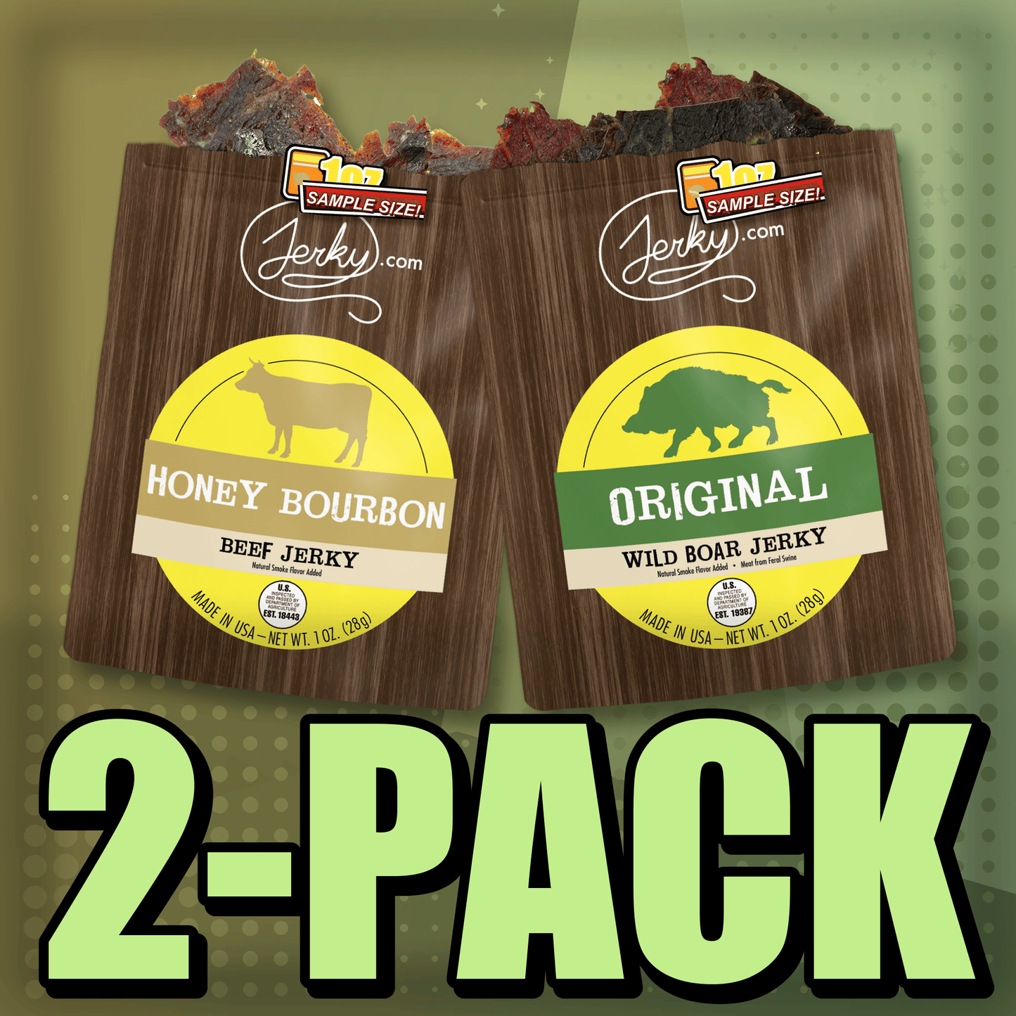 Honey Bourbon & Original Boar 2-Pack by Jerky.com