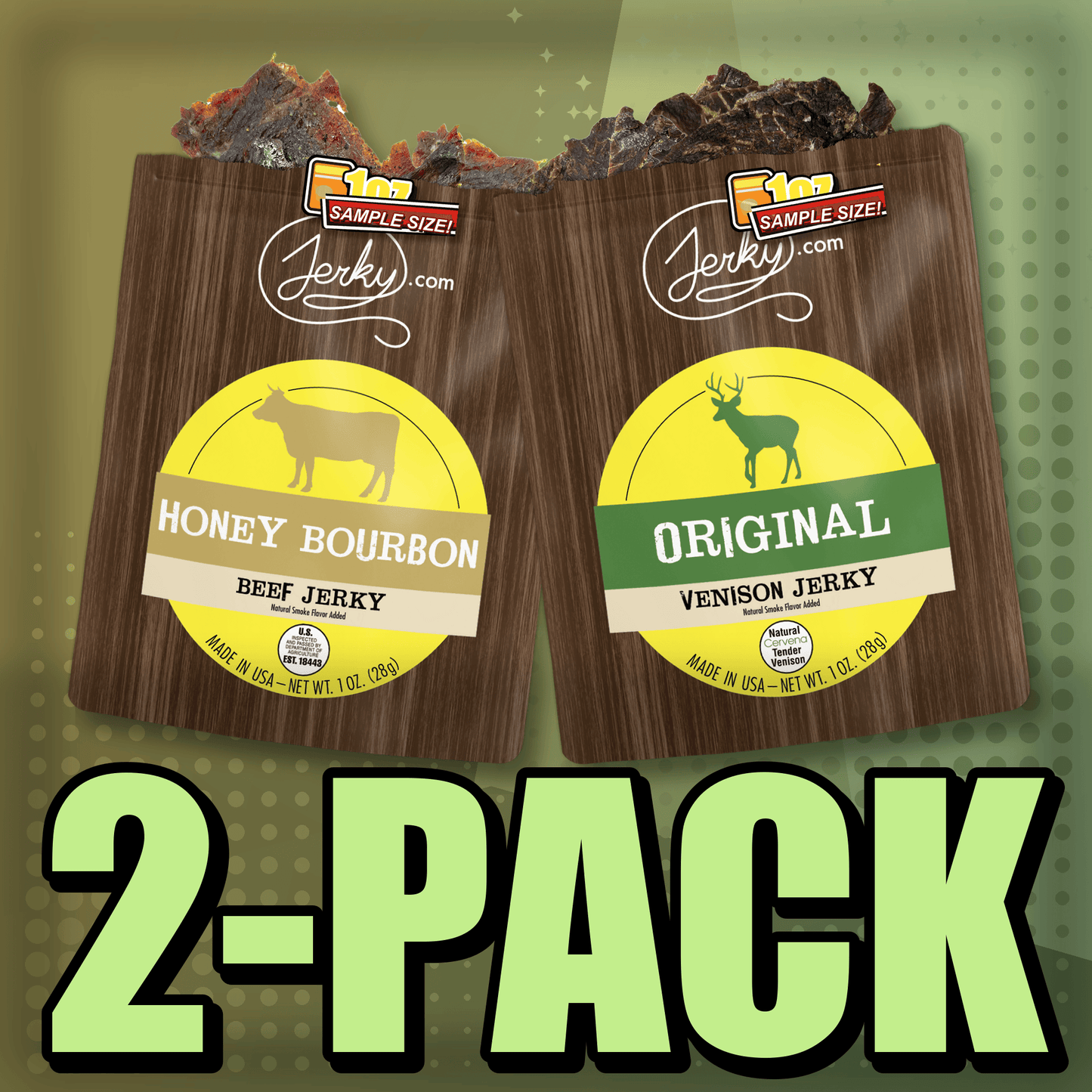Honey Bourbon & Original Venison 2-Pack by Jerky.com