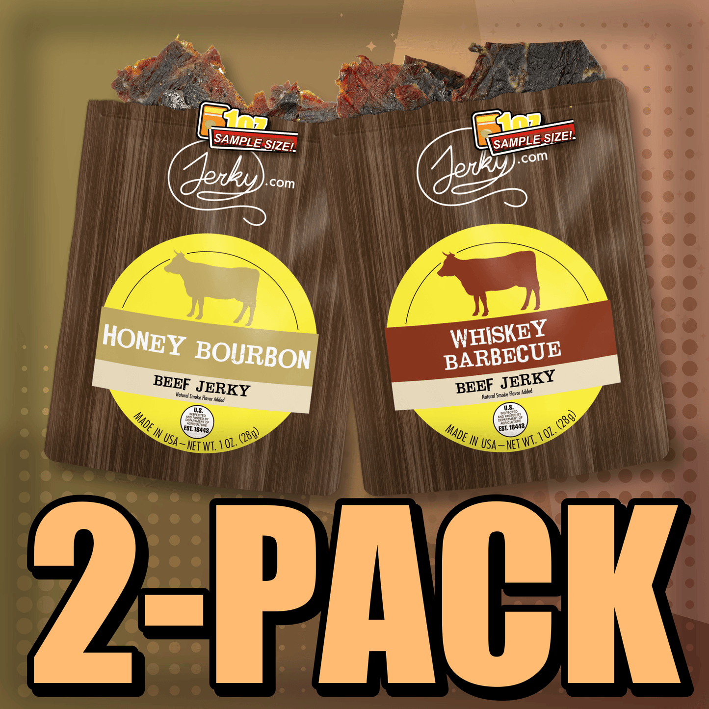 Honey Bourbon & Whiskey BBQ 2-Pack by Jerky.com