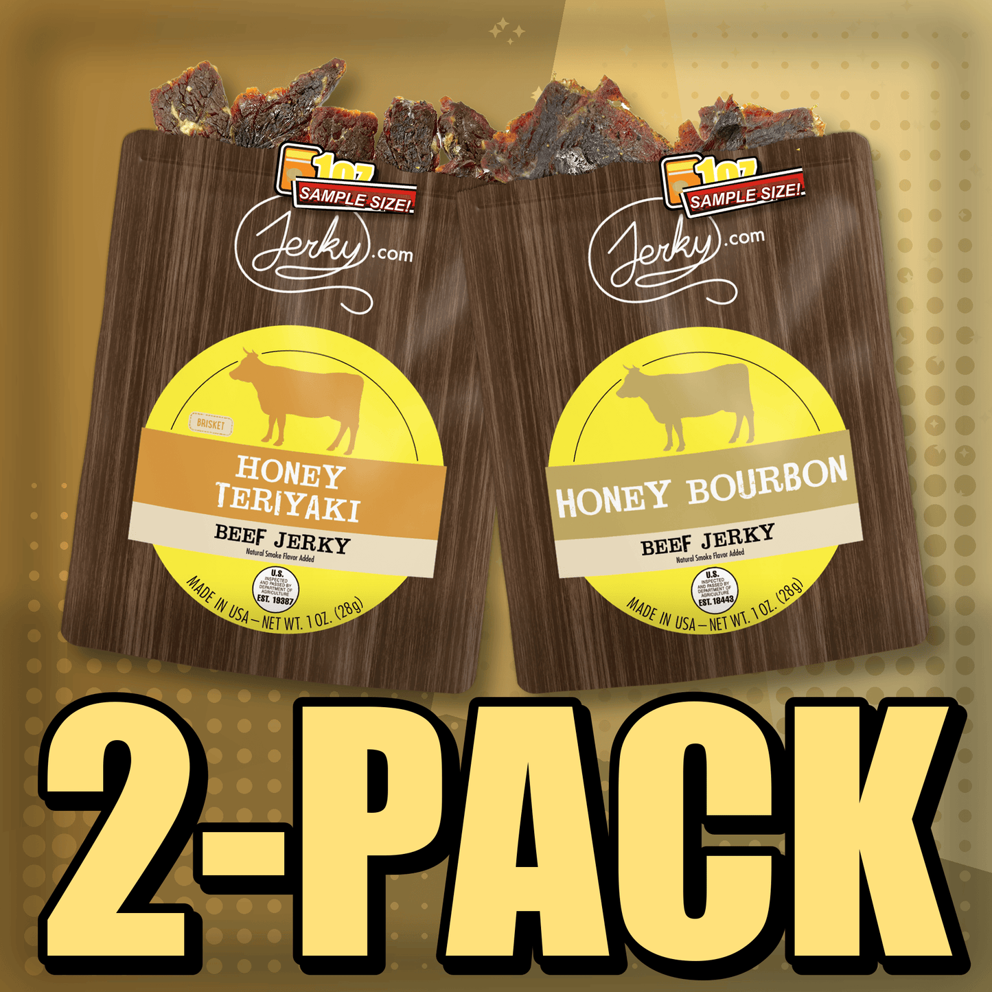 Honey Teriyaki & Honey Bourbon 2-Pack by Jerky.com
