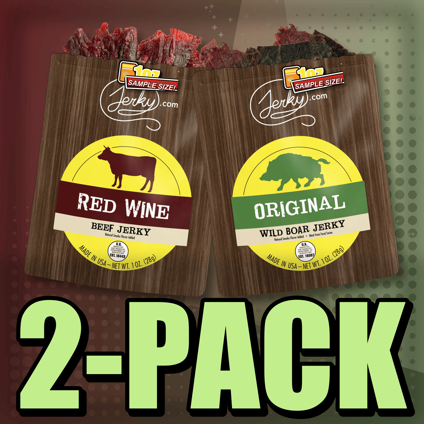 Red Wine & Original Boar 2-Pack by Jerky.com