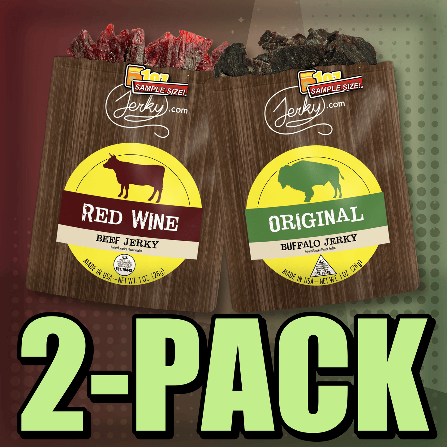 Red Wine & Original Buffalo 2-Pack by Jerky.com