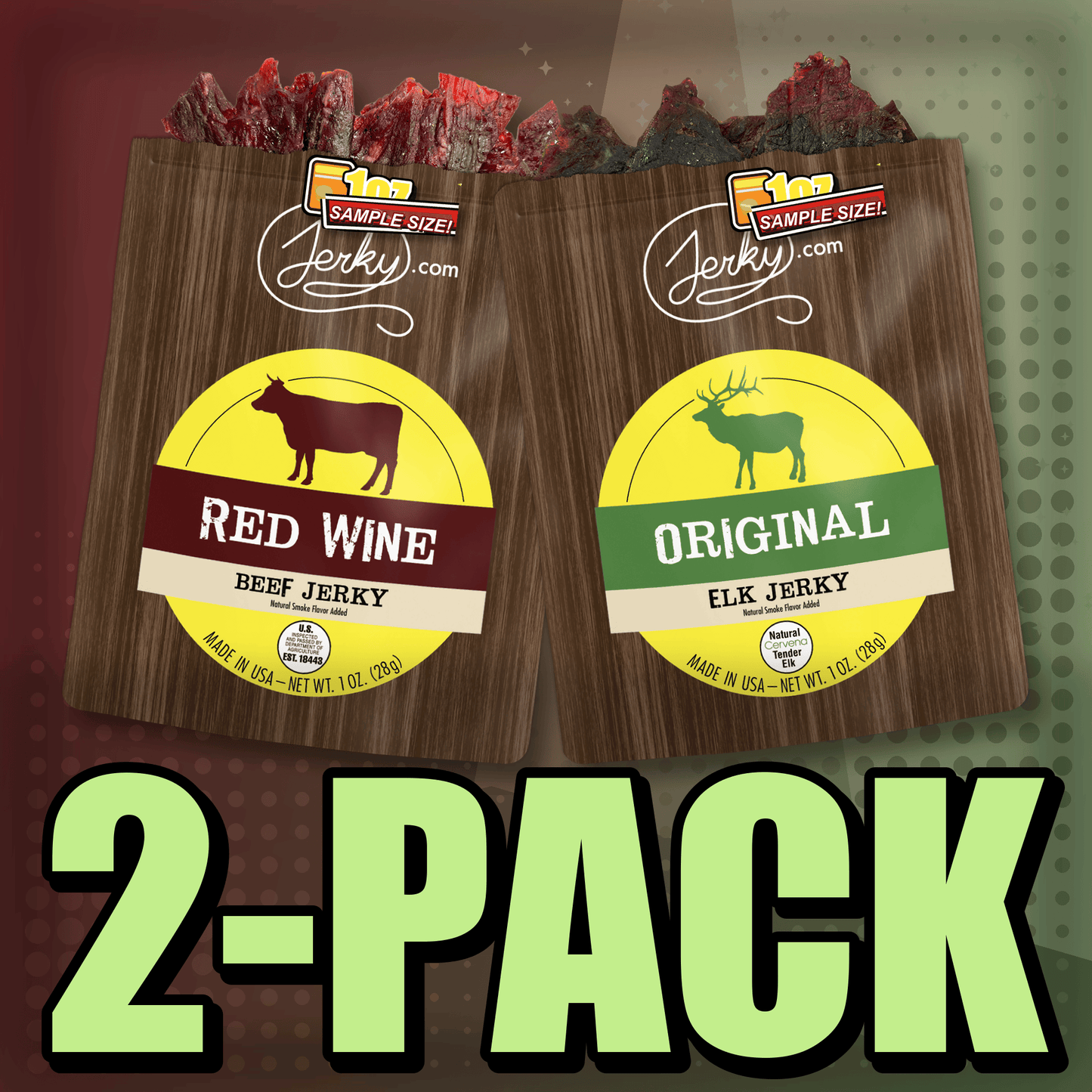 Red Wine & Original Elk 2-Pack by Jerky.com