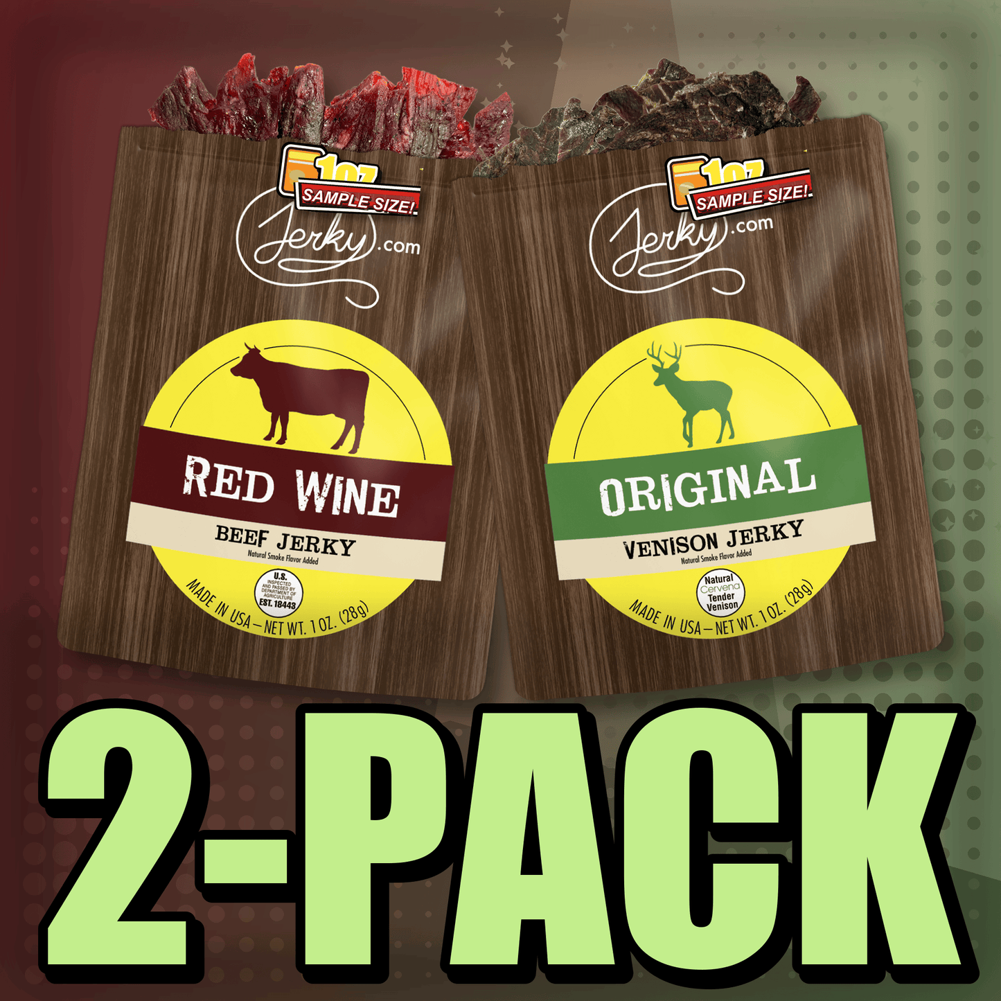 Red Wine & Original Venison 2-Pack by Jerky.com