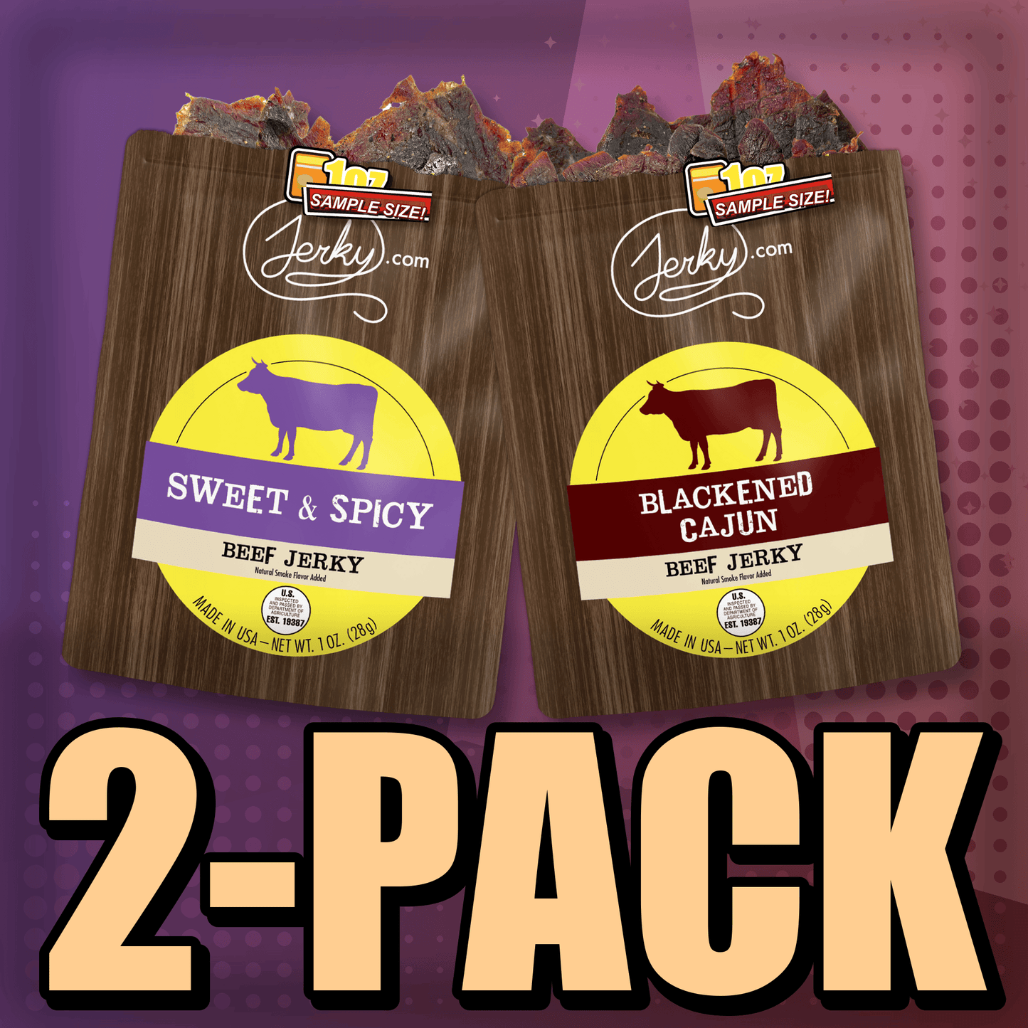Sweet & Spicy & Blackened Cajun 2-Pack by Jerky.com