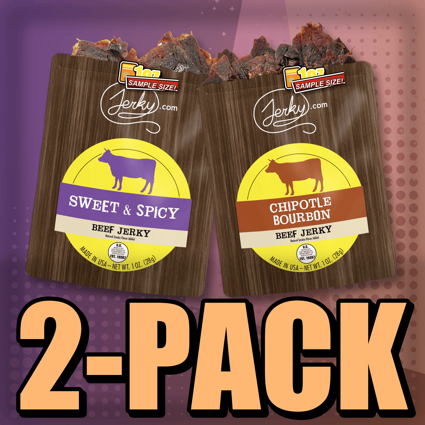 Sweet & Spicy & Chipotle Bourbon 2-Pack by Jerky.com