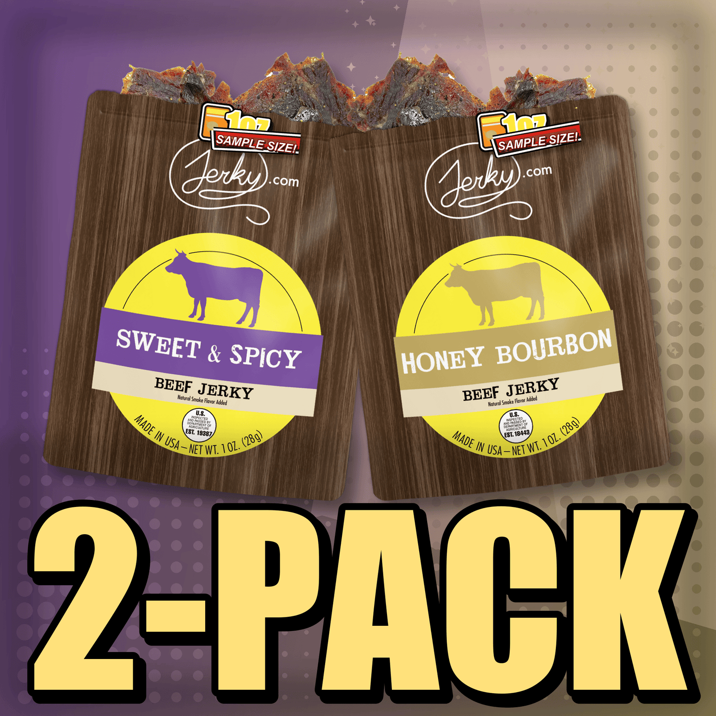 Sweet & Spicy & Honey Bourbon 2-Pack by Jerky.com
