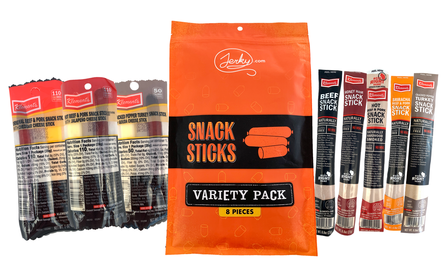Snack Sticks Variety Pack - 8 Pieces by Jerky.com