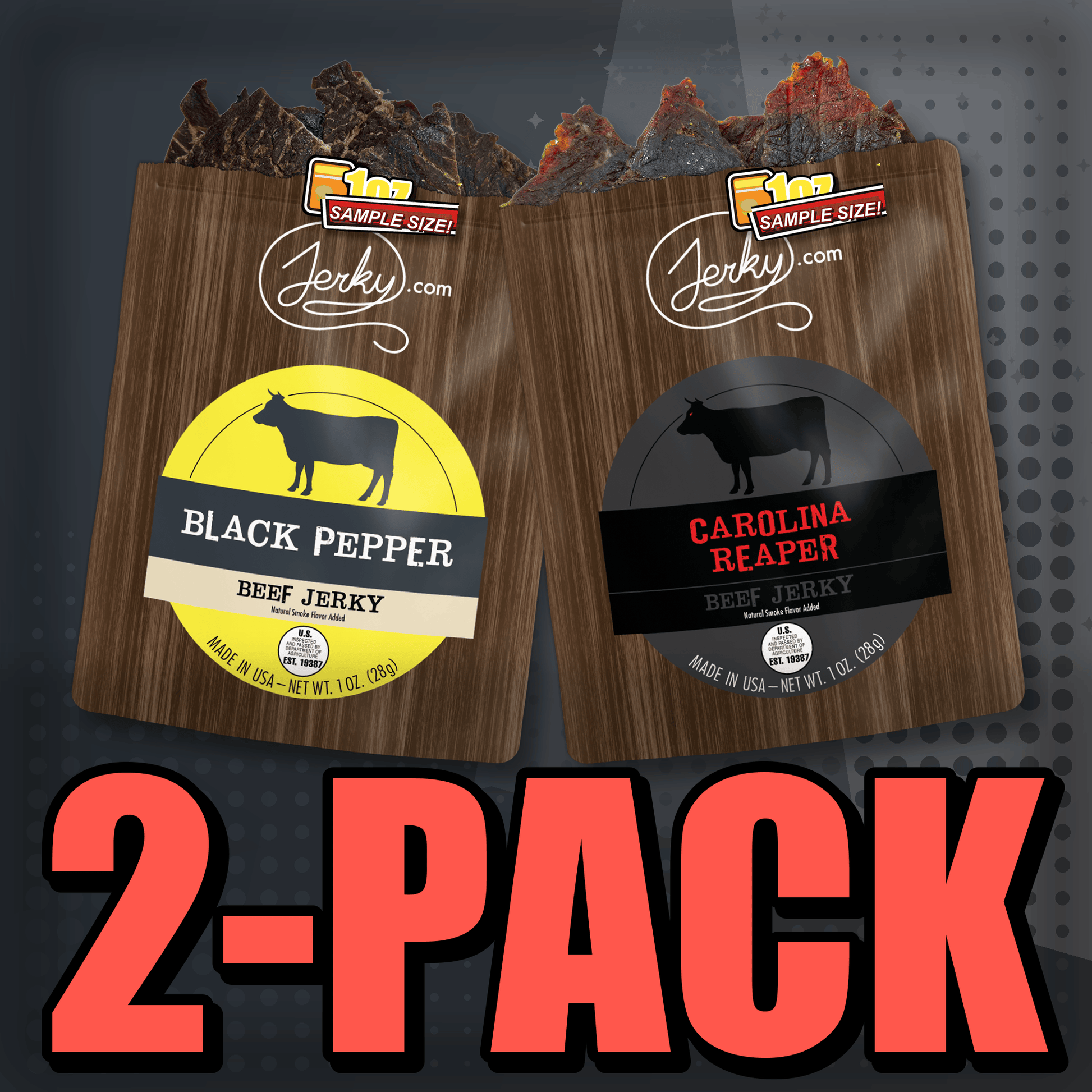 Black Pepper & Carolina Reaper 2-Pack by Jerky.com