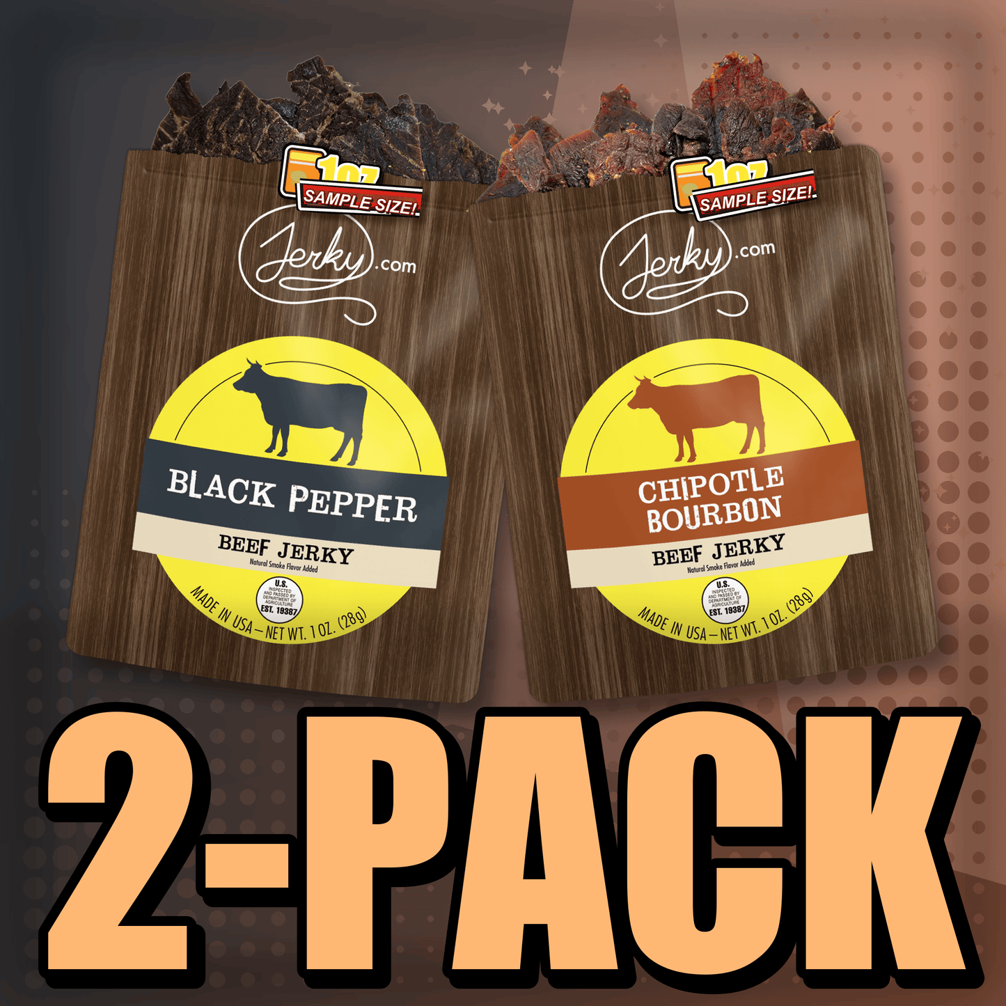 Black Pepper & Chipotle Bourbon 2-Pack by Jerky.com