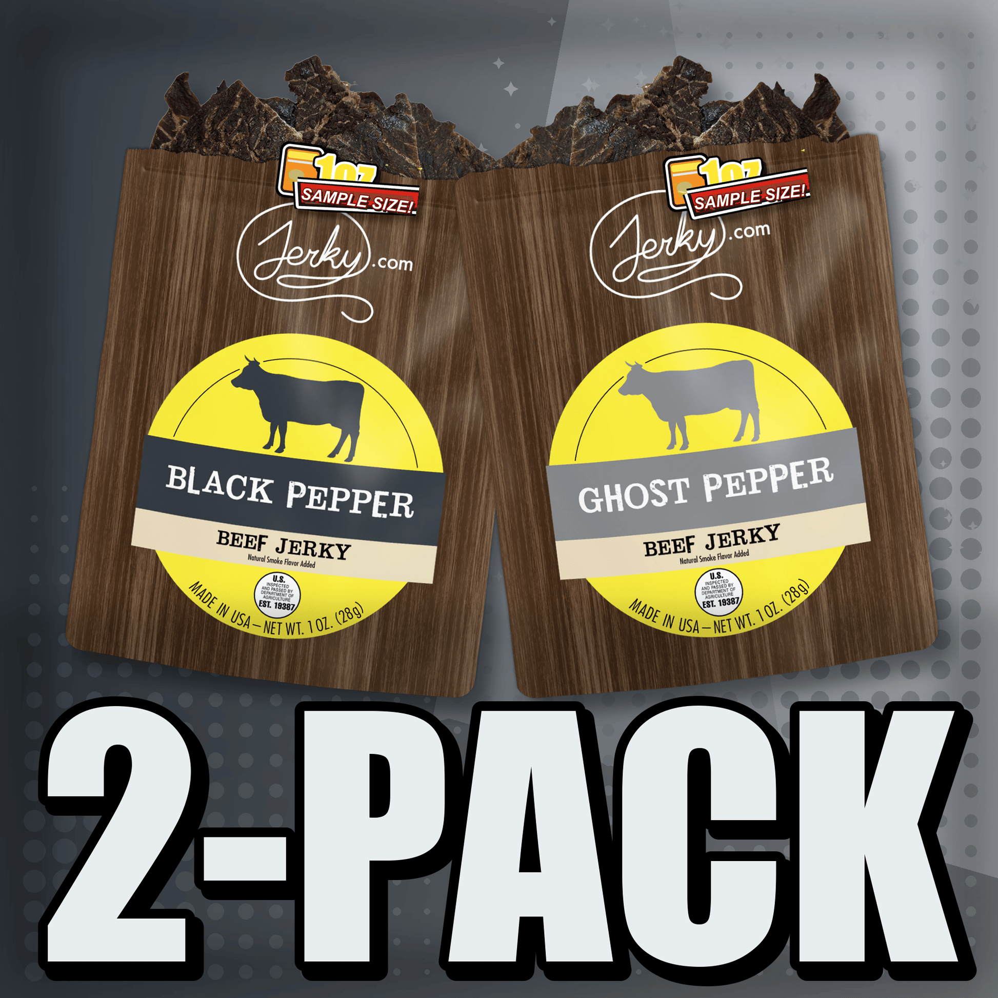 Black Pepper & Ghost Pepper 2-Pack by Jerky.com