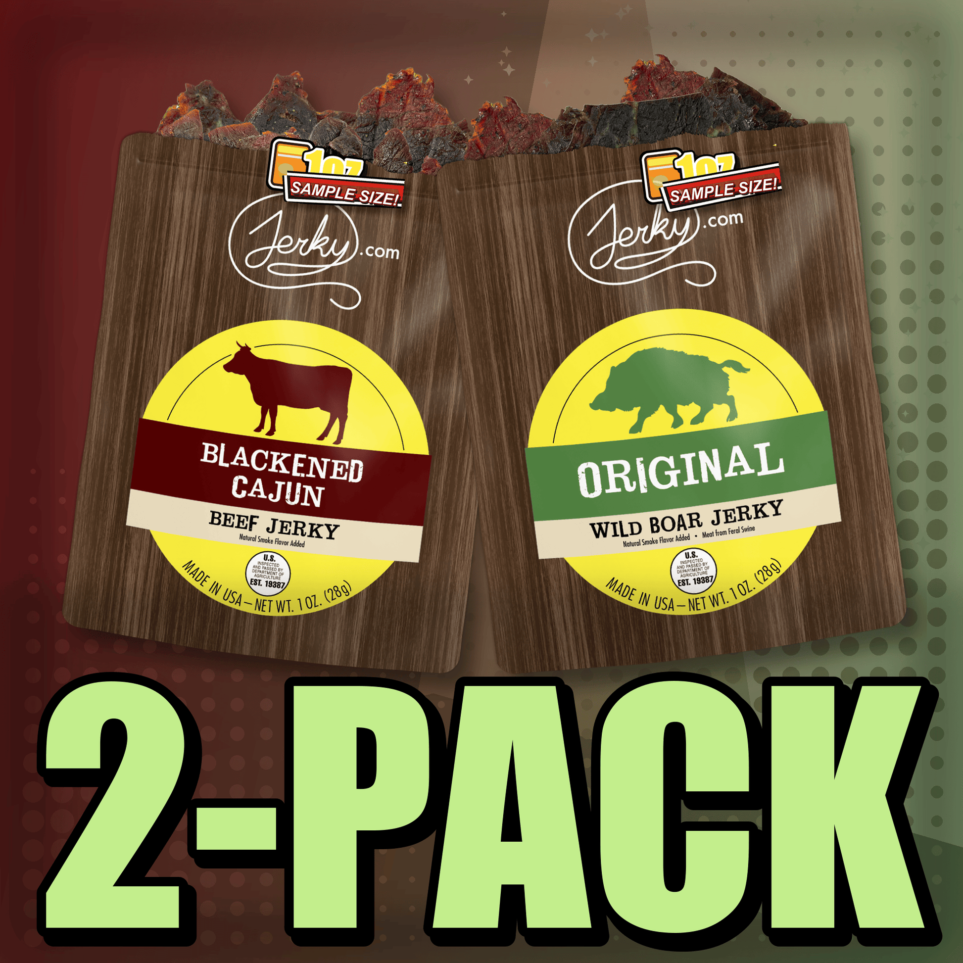 Blackened Cajun & Original Boar 2-Pack by Jerky.com