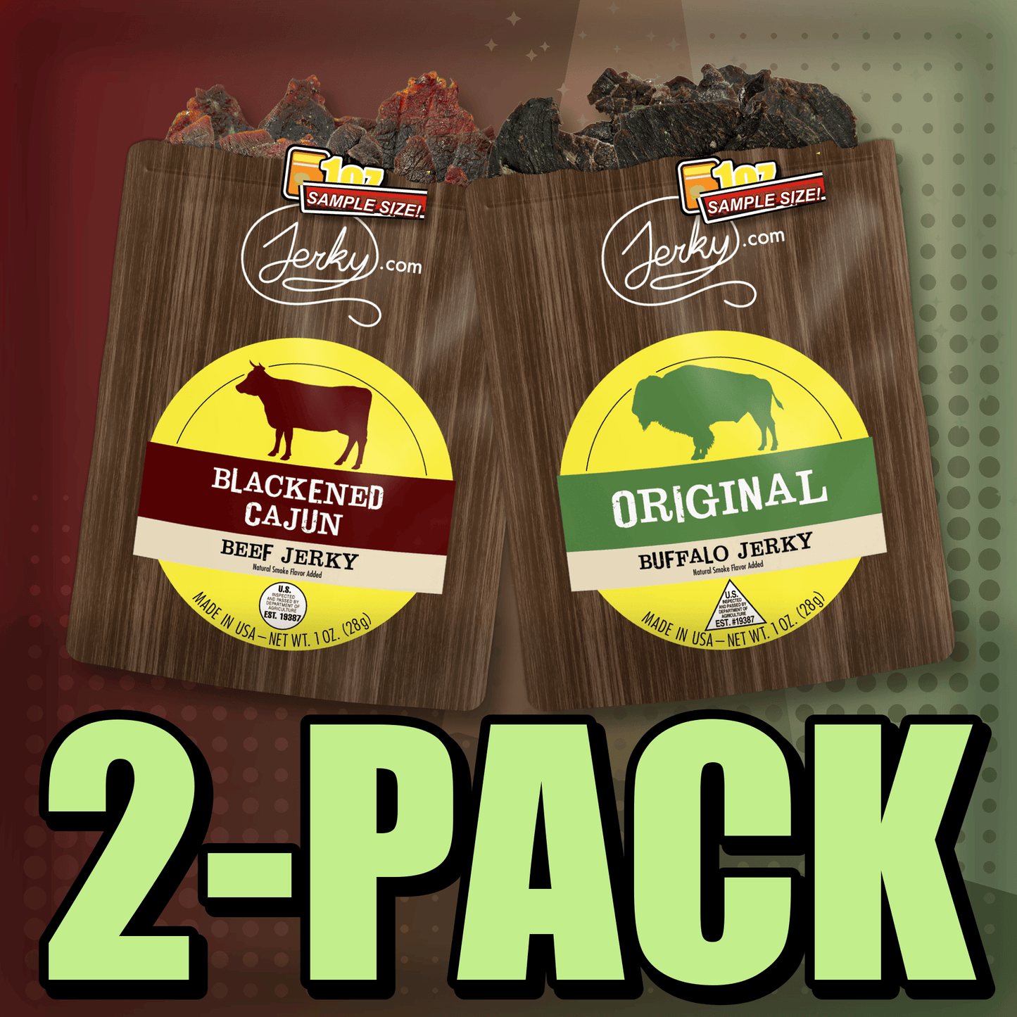Blackened Cajun & Original Buffalo 2-Pack by Jerky.com