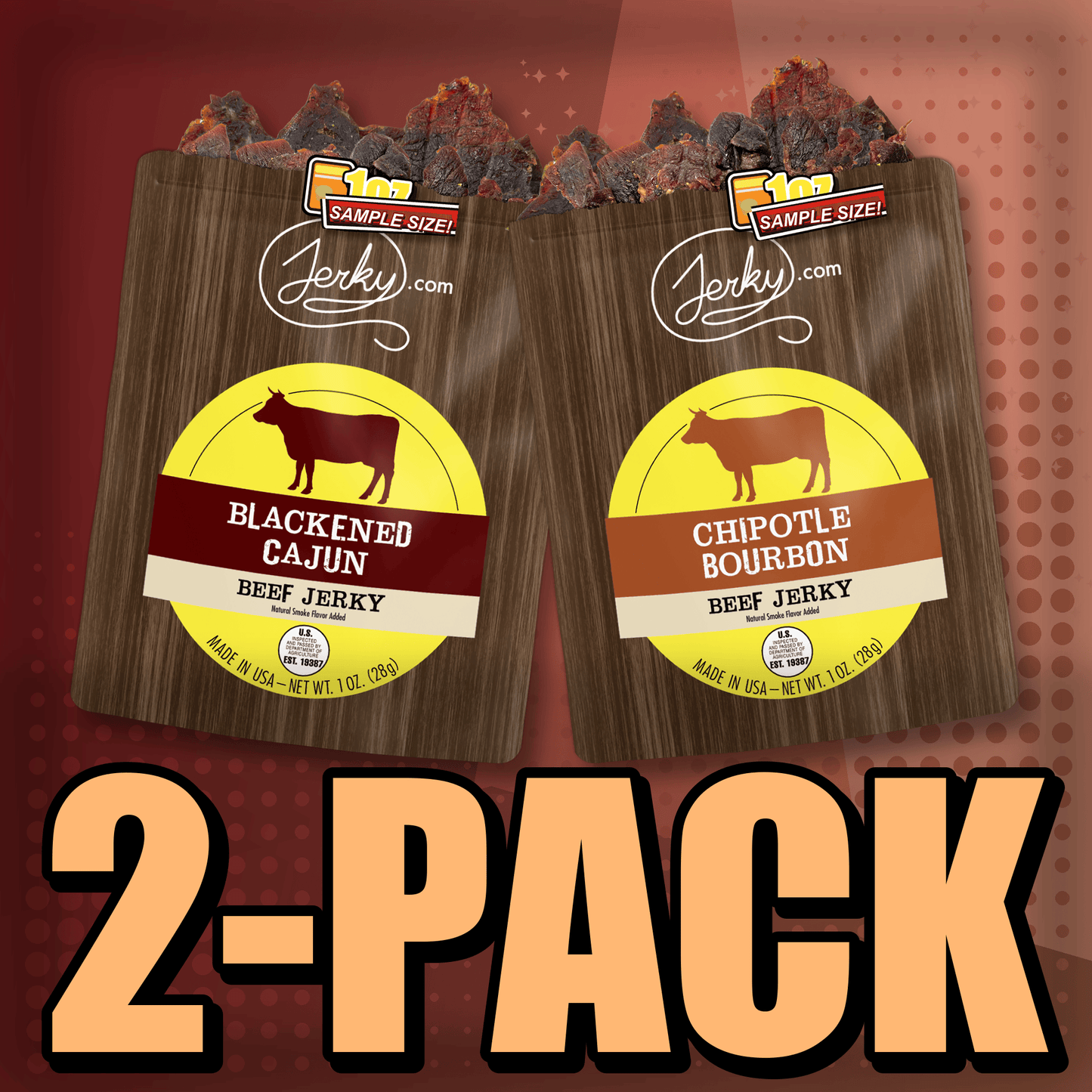 Blackened Cajun & Chipotle Bourbon 2-Pack by Jerky.com