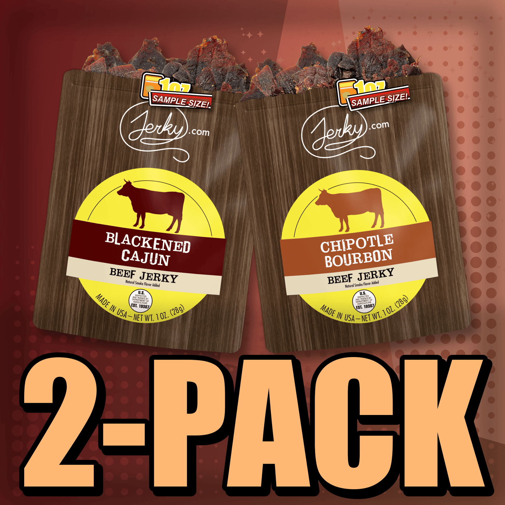 Blackened Cajun & Chipotle Bourbon 2-Pack by Jerky.com