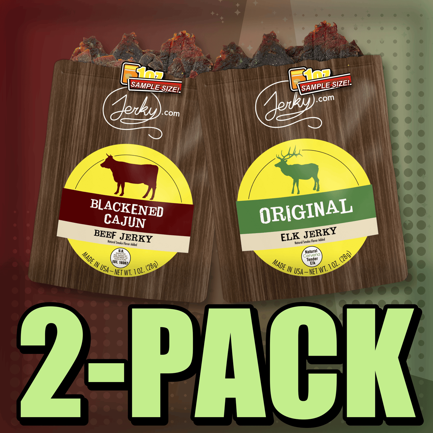 Blackened Cajun & Original Elk 2-Pack by Jerky.com