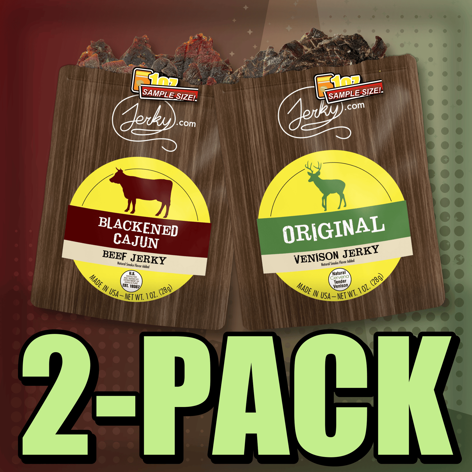 Blackened Cajun & Original Venison 2-Pack by Jerky.com