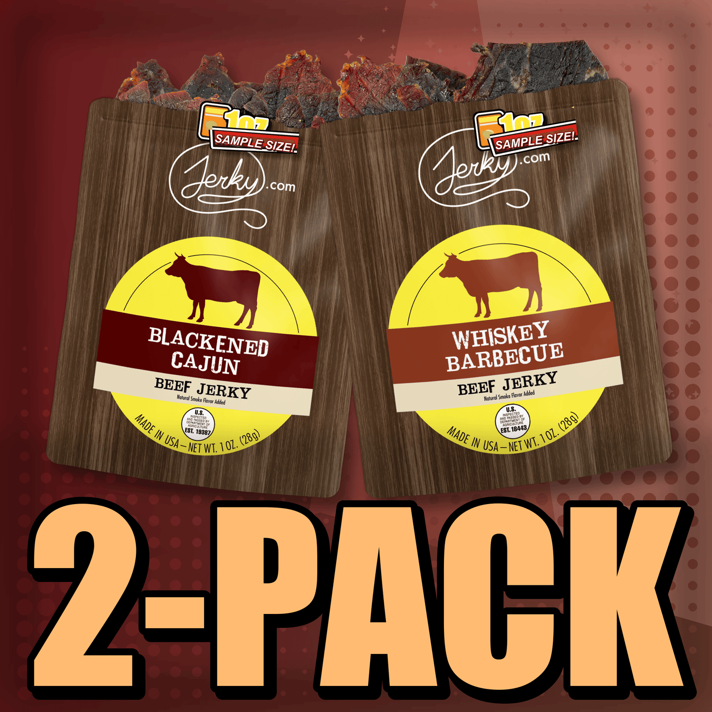Blackened Cajun & Whiskey BBQ 2-Pack by Jerky.com