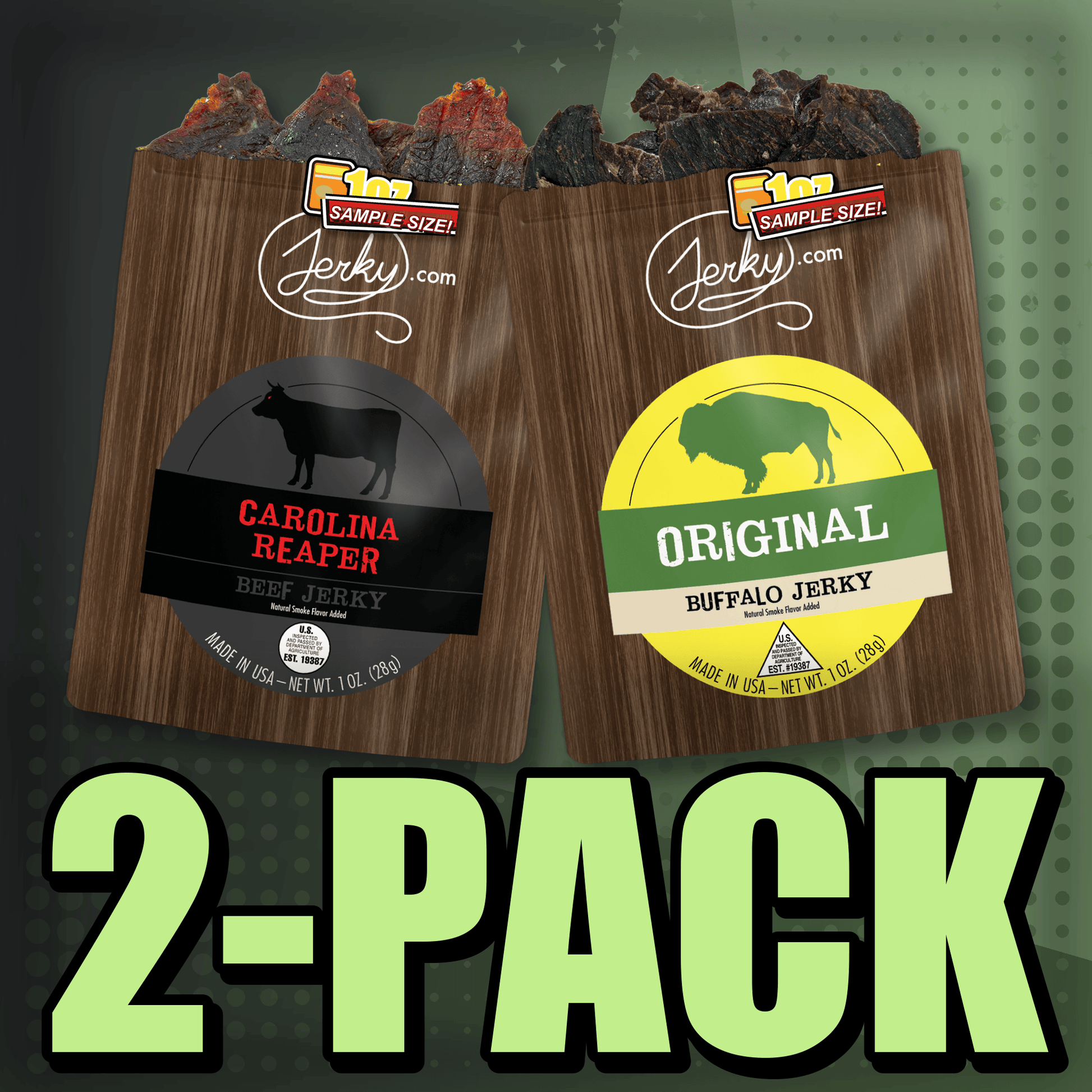 Carolina Reaper & Original Buffalo 2-Pack by Jerky.com