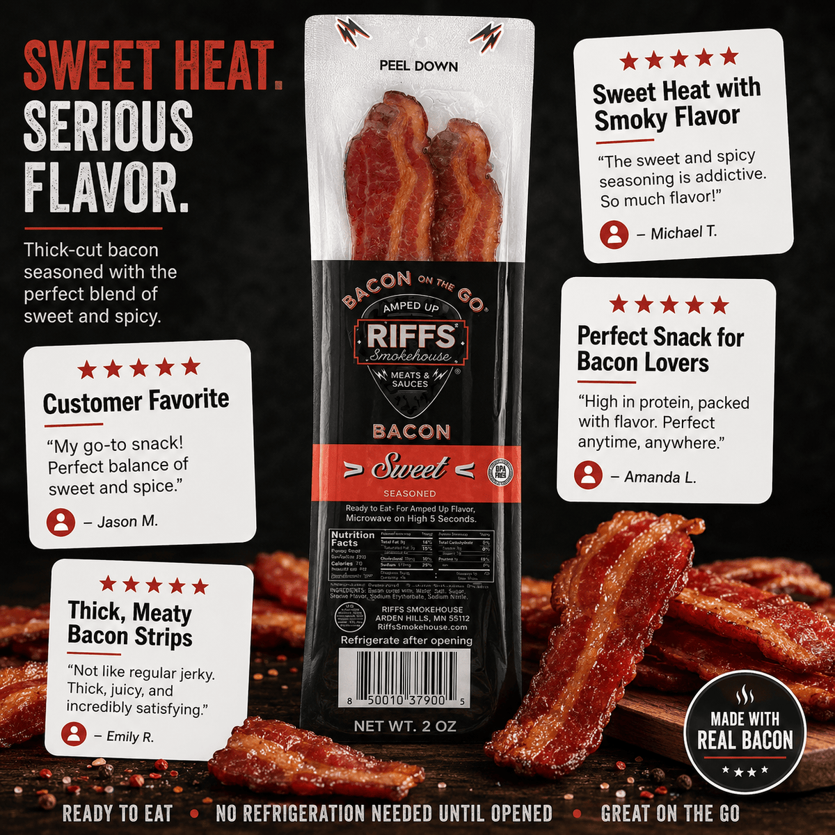 4 pc. Bacon Snack Pack by Jerky.com