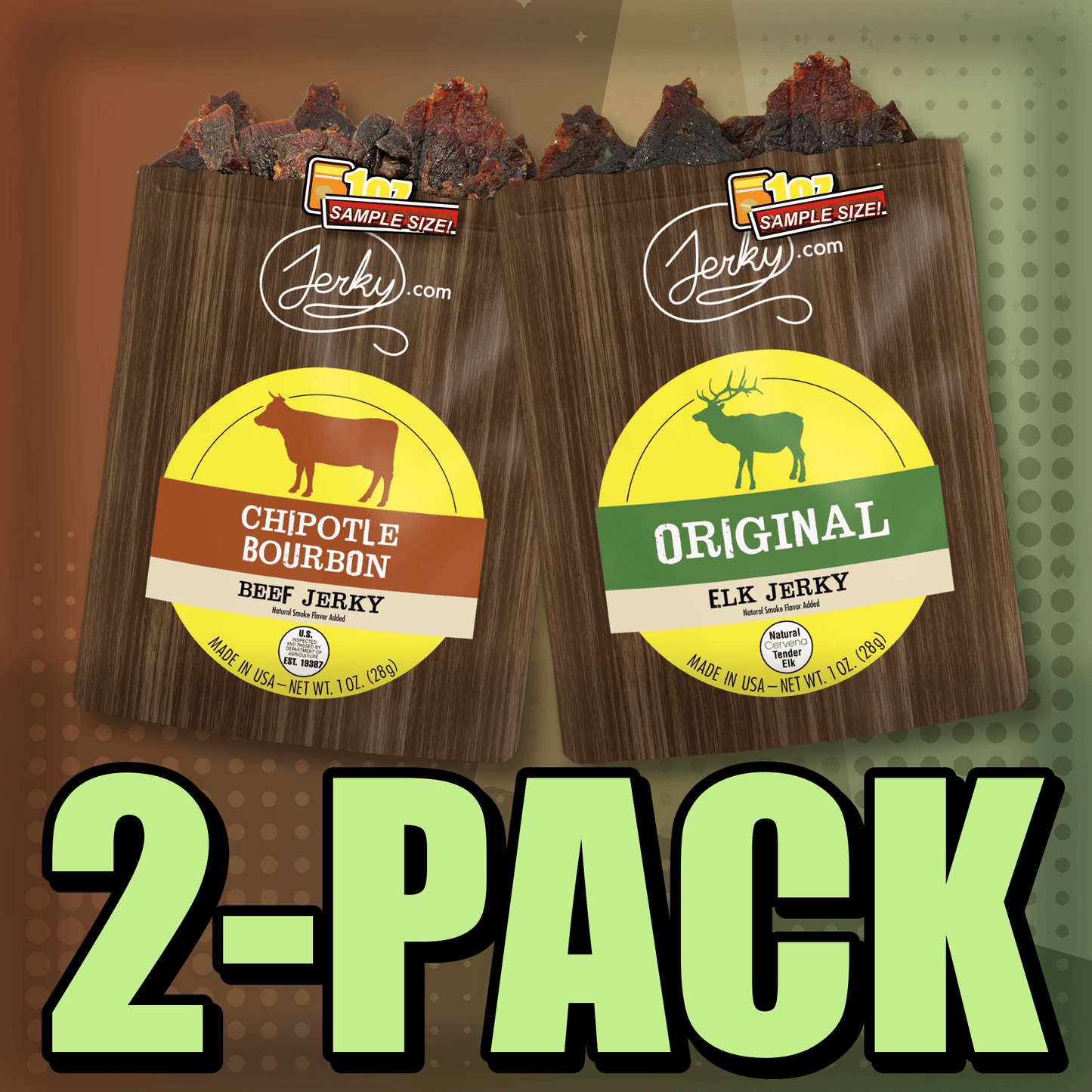 Chipotle Bourbon & Original Elk 2-Pack by Jerky.com
