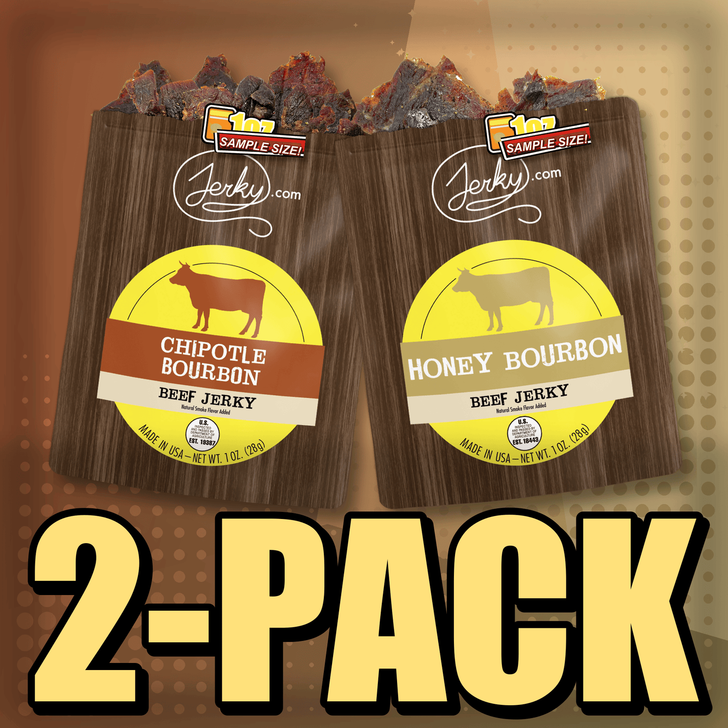 Chipotle Bourbon & Honey Bourbon 2-Pack by Jerky.com