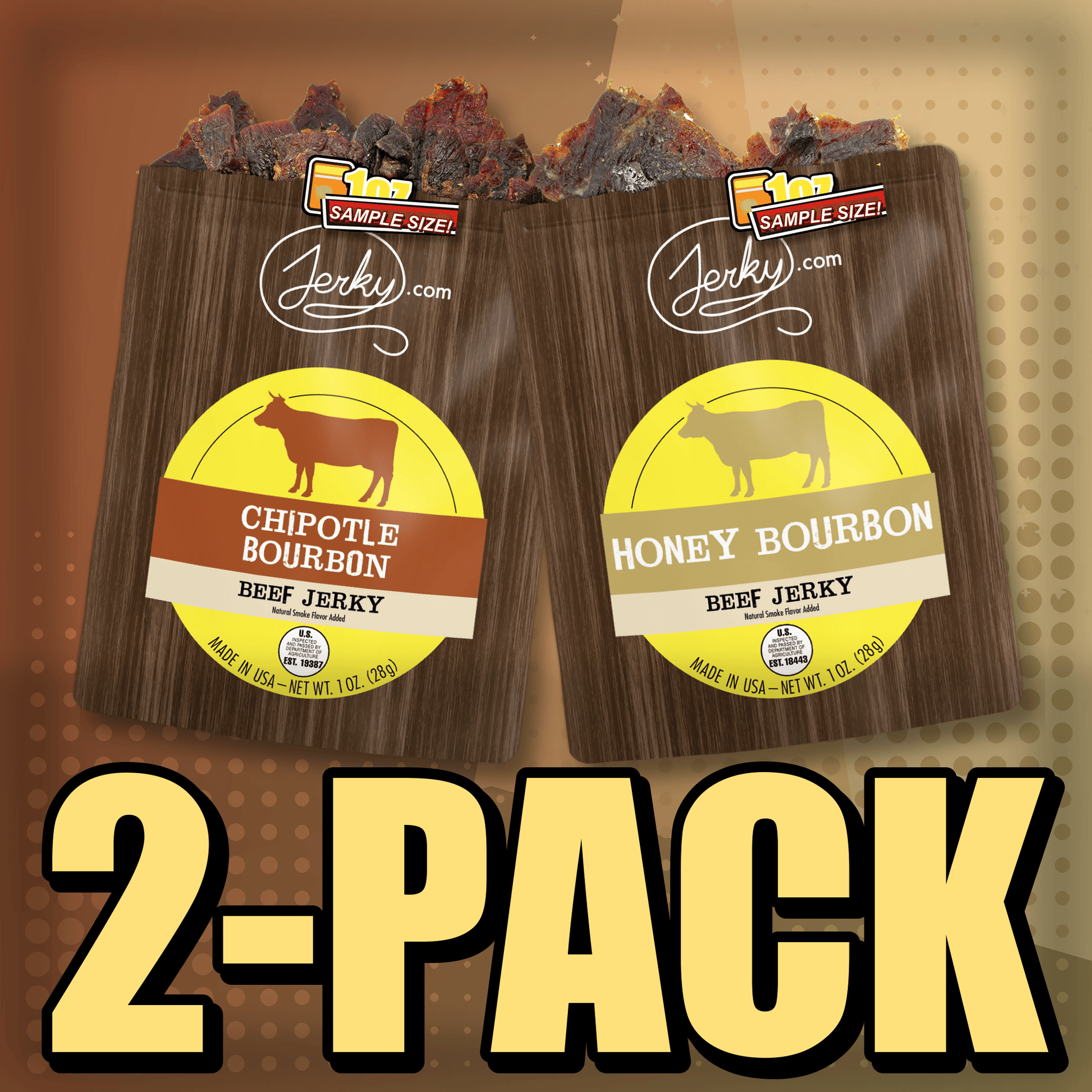 Chipotle Bourbon & Honey Bourbon 2-Pack by Jerky.com