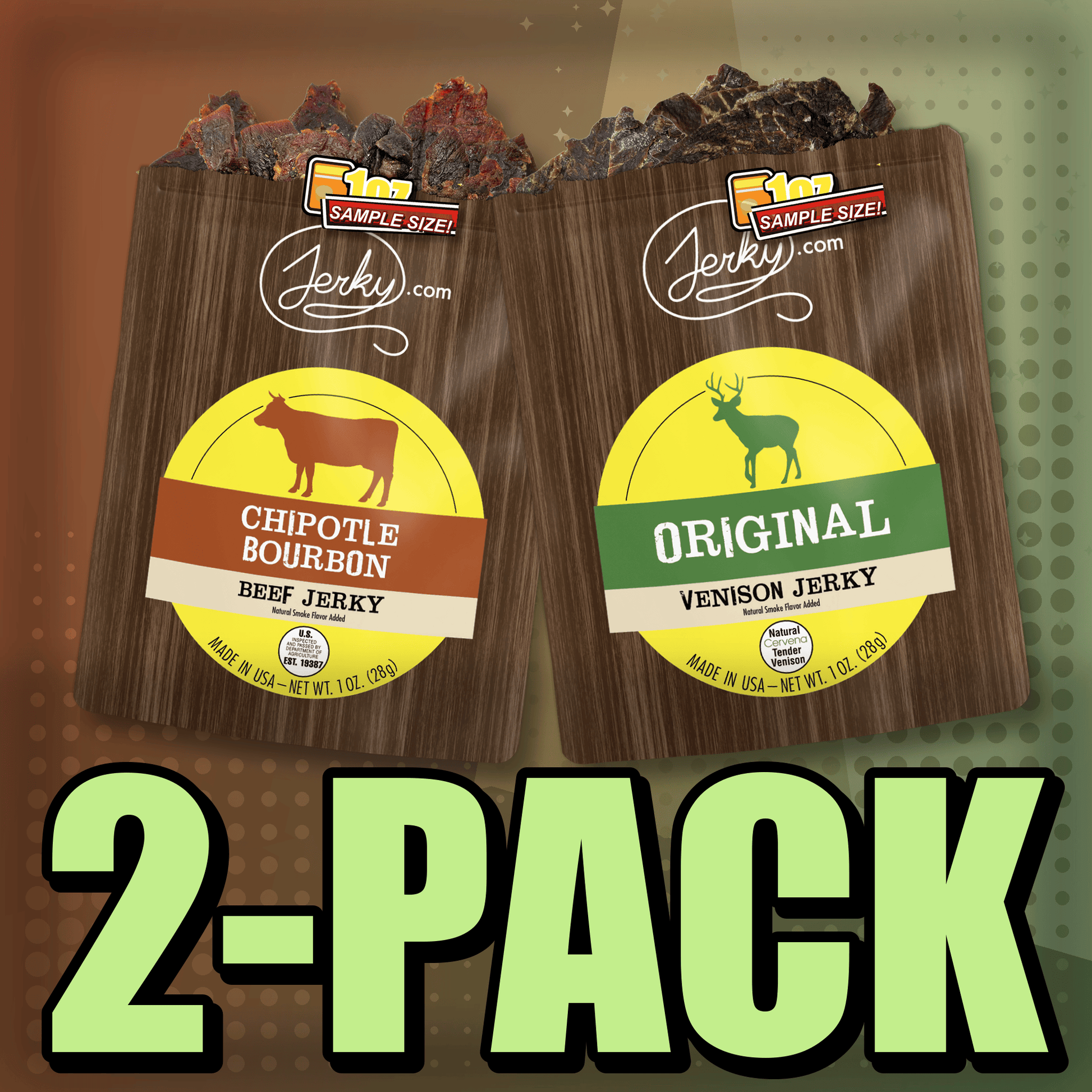 Chipotle Bourbon & Original Venison 2-Pack by Jerky.com