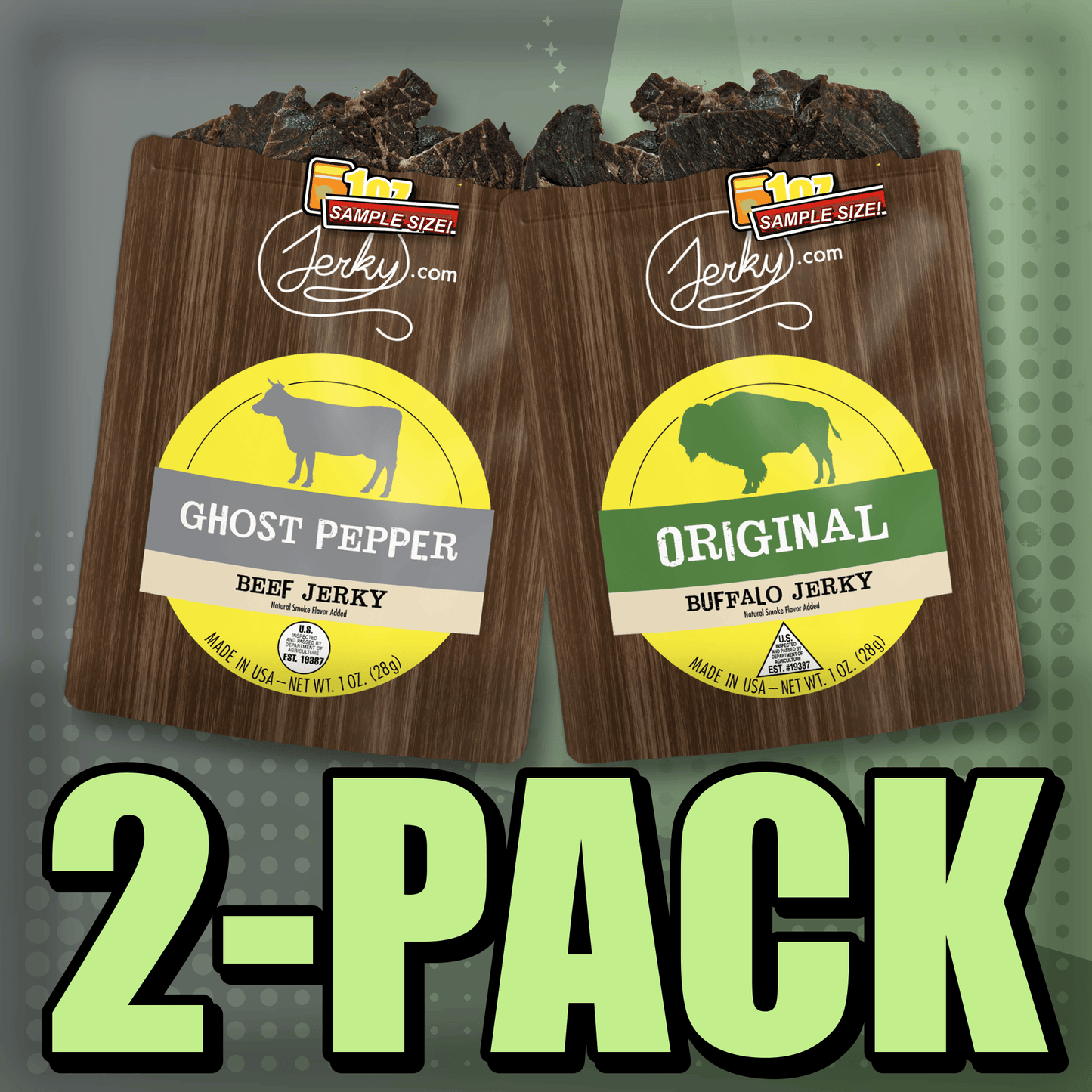 Ghost Pepper & Original Buffalo 2-Pack by Jerky.com