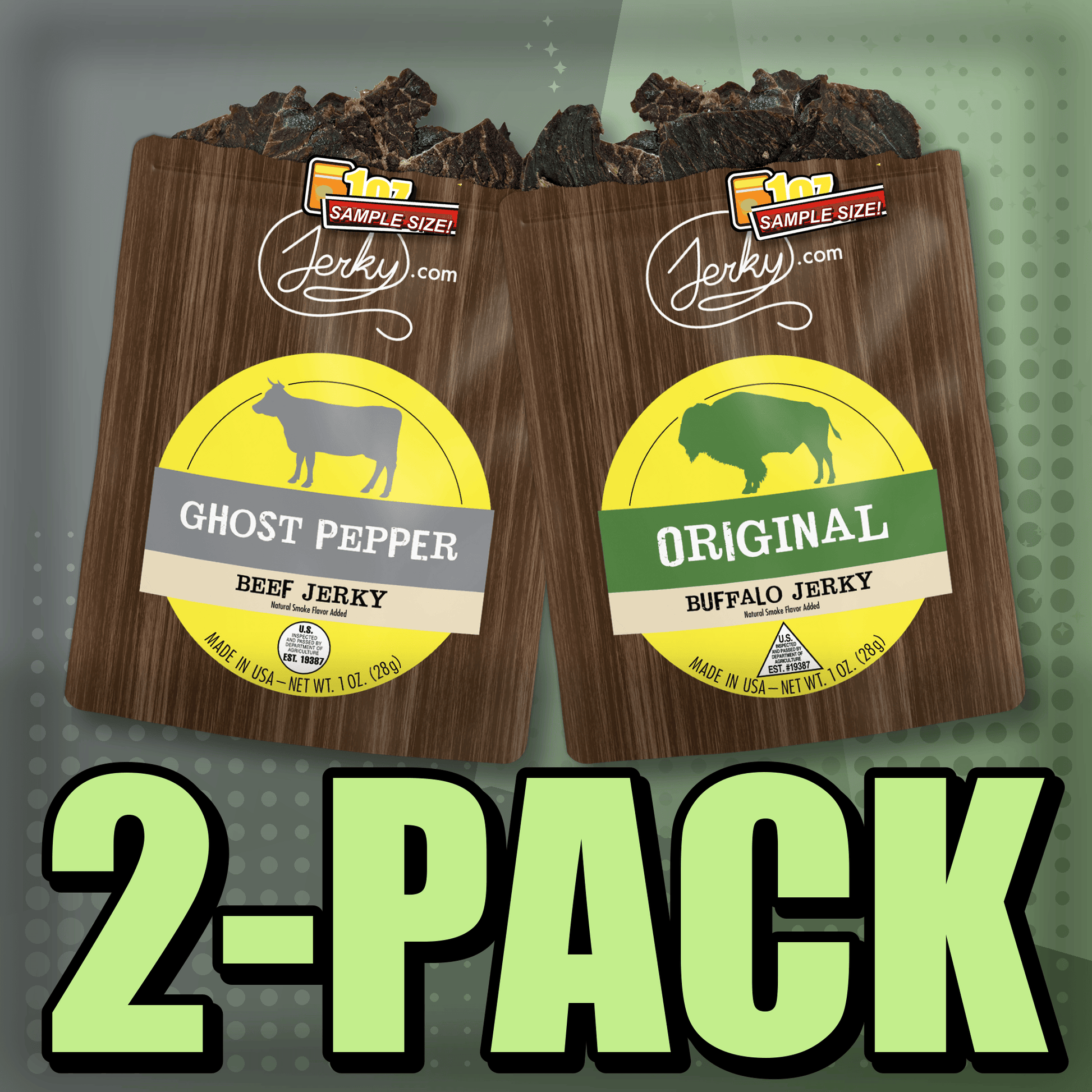 Ghost Pepper & Original Buffalo 2-Pack by Jerky.com