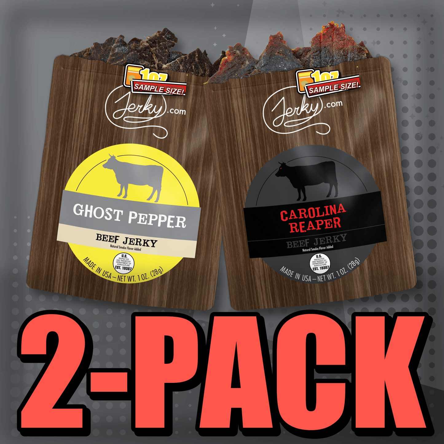 Ghost Pepper & Carolina Reaper 2-Pack by Jerky.com