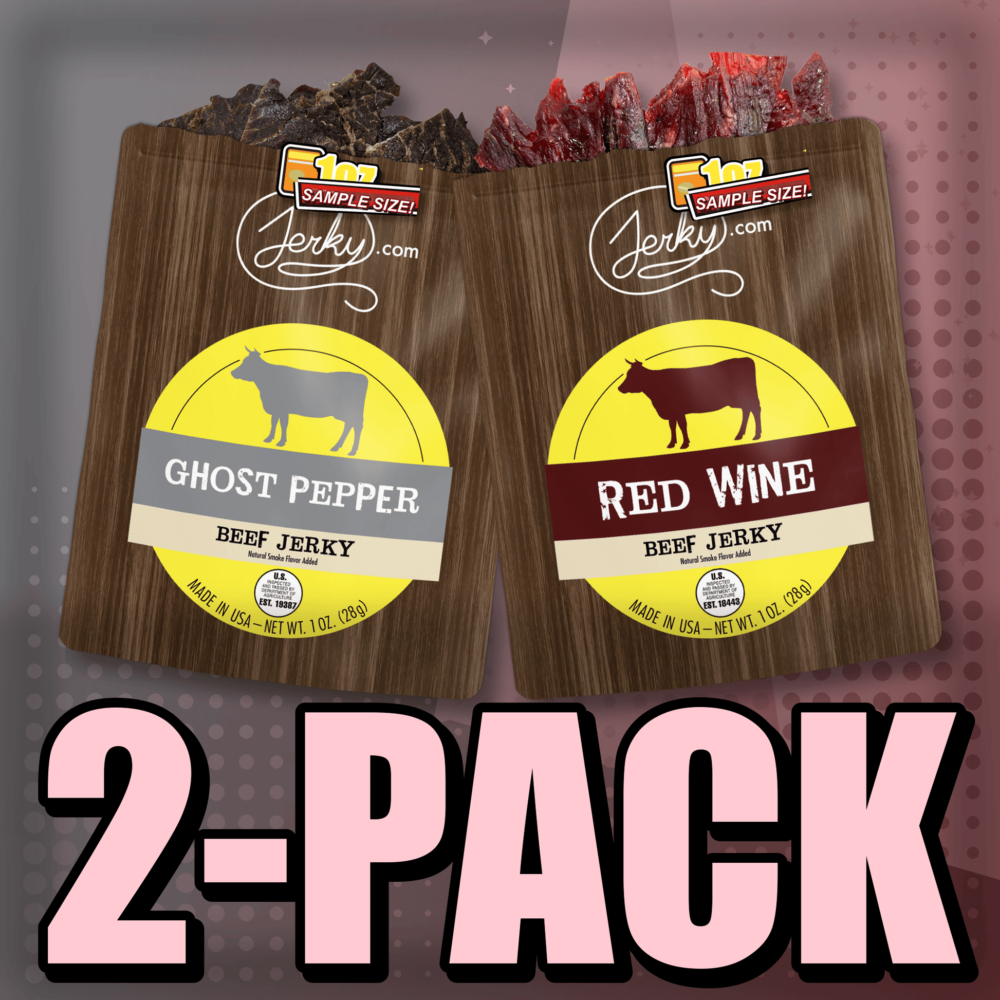 Ghost Pepper & Red Wine Flavored Jerky2-Pack by Jerky.com