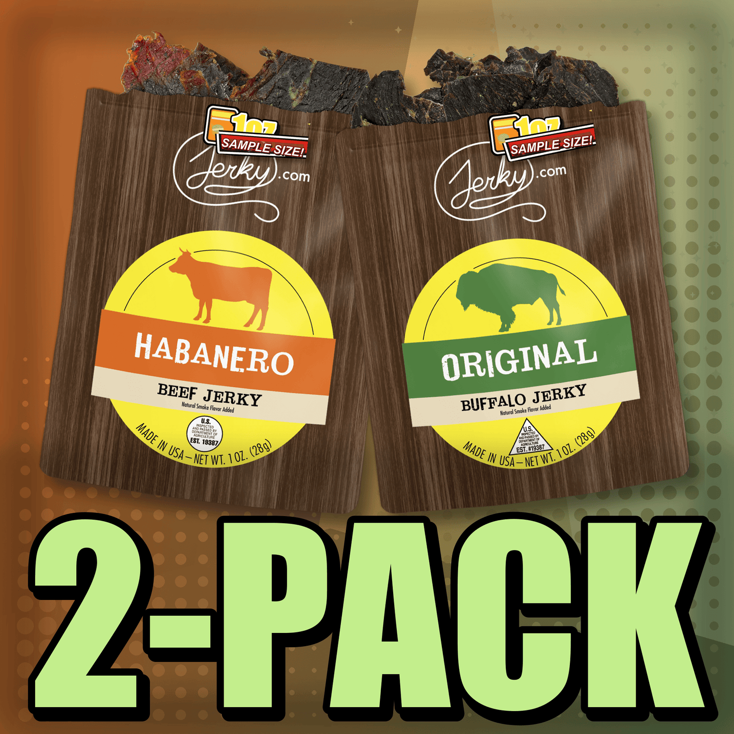 Habanero & Original Buffalo 2-Pack by Jerky.com