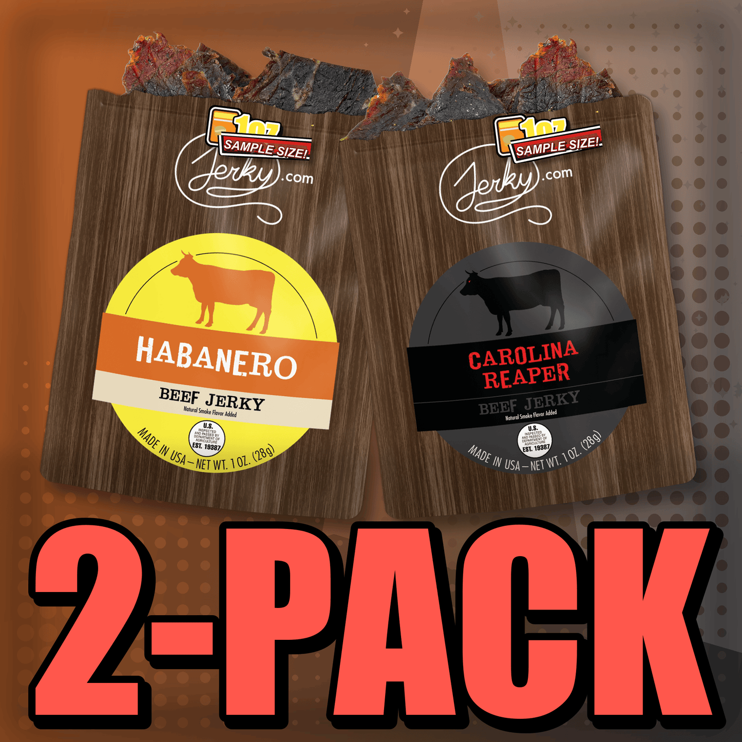 Habanero & Carolina Reaper 2-Pack by Jerky.com