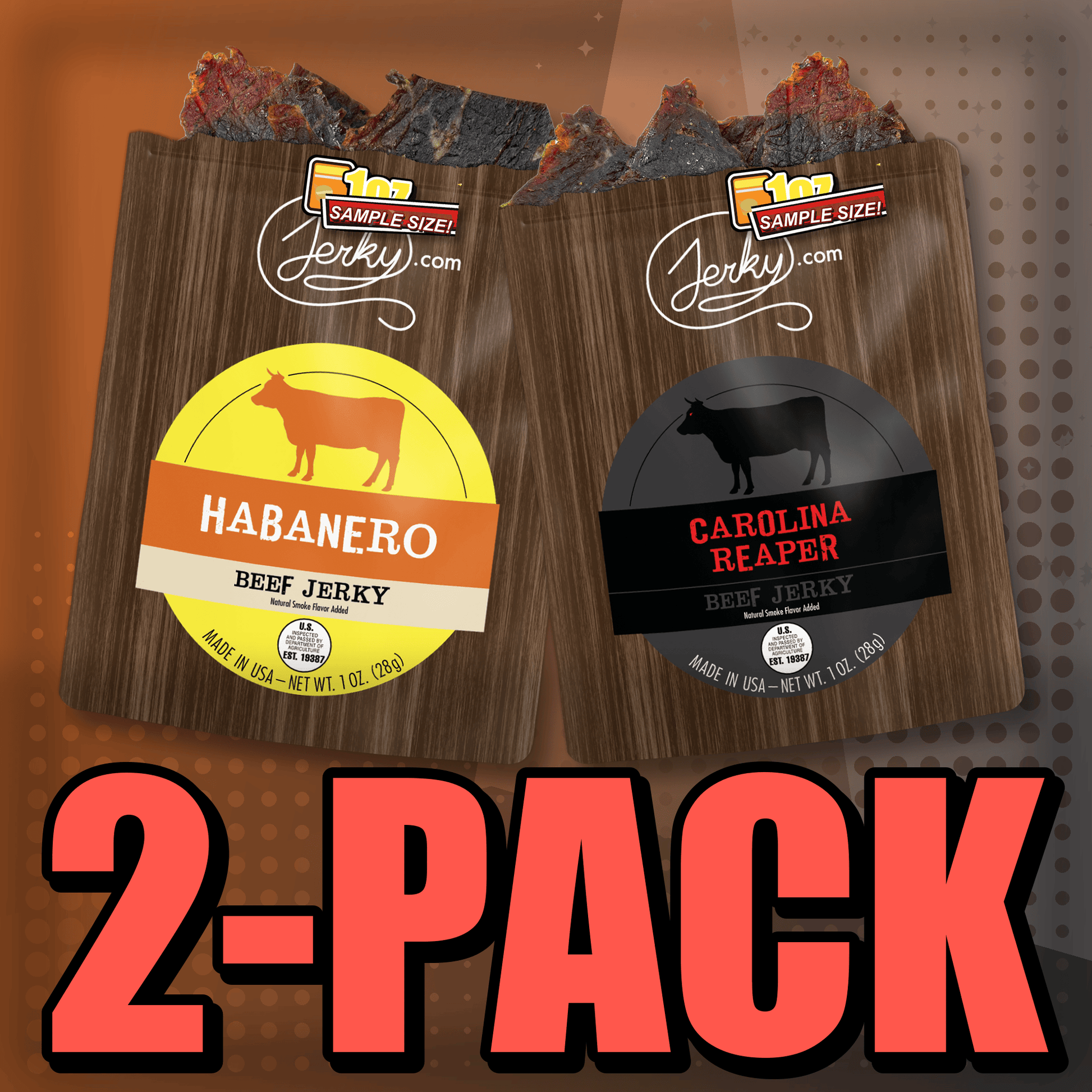 Habanero & Carolina Reaper 2-Pack by Jerky.com