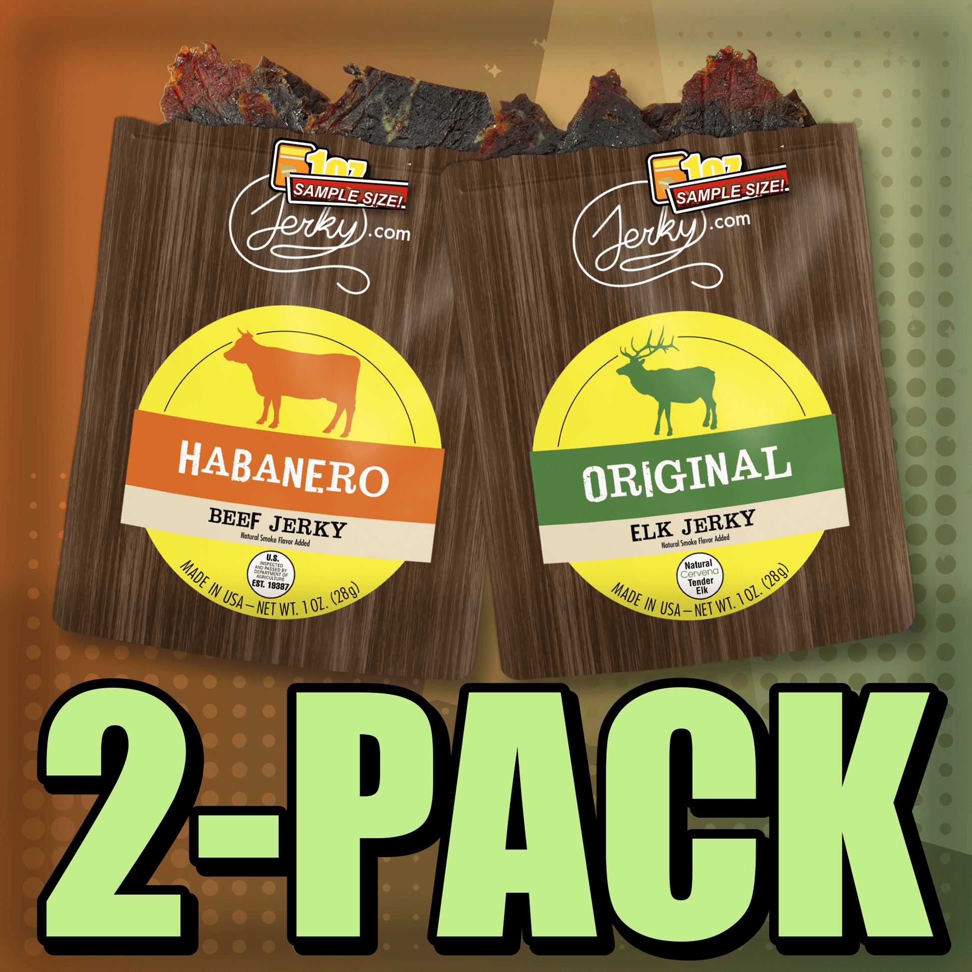 Habanero & Original Elk 2-Pack by Jerky.com