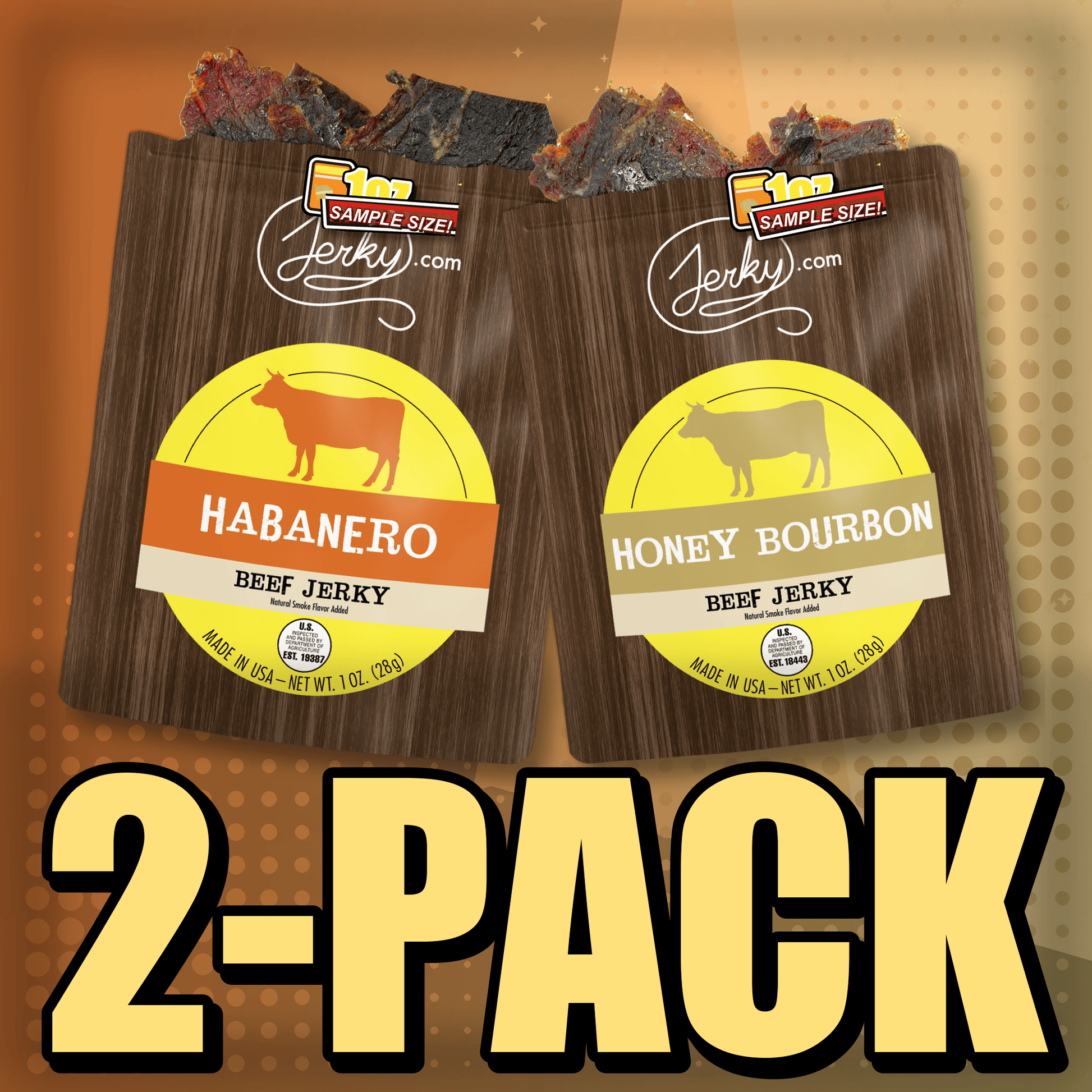 Habanero & Honey Bourbon Flavored Jerky 2-Pack by Jerky.com