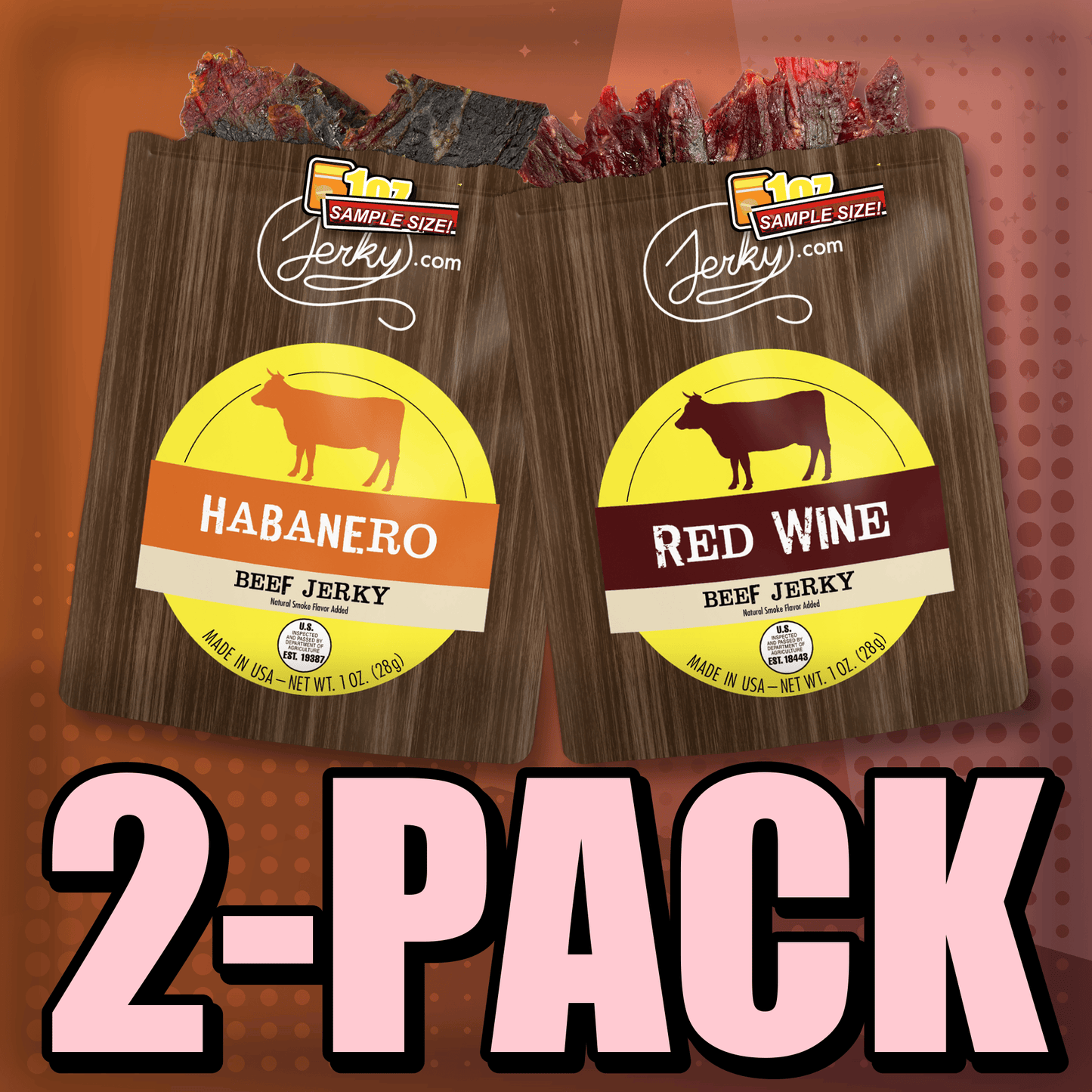 Habanero & Red Wine Flavored Jerky 2-Pack by Jerky.com