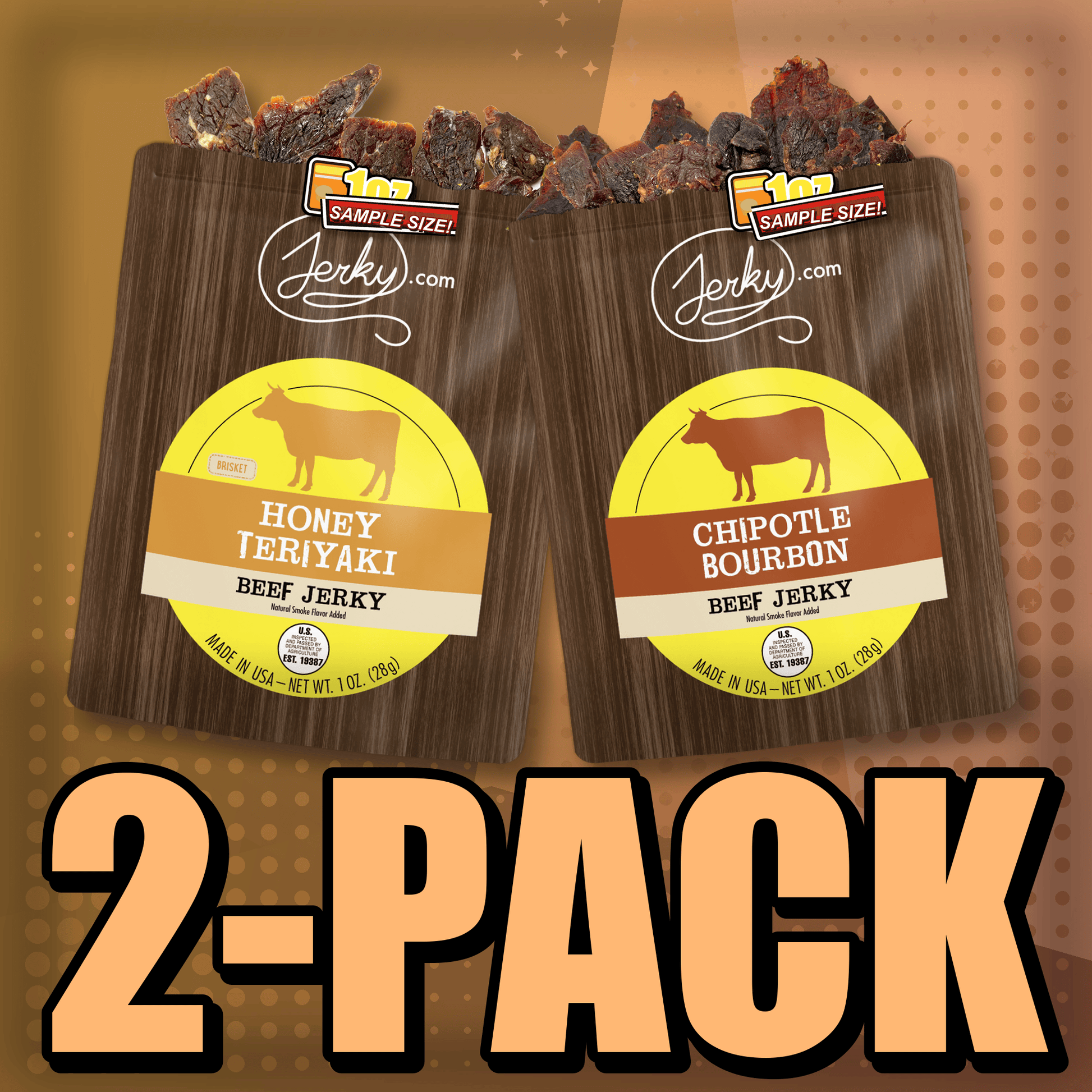 Honey Teriyaki & Chipotle Bourbon 2-Pack by Jerky.com