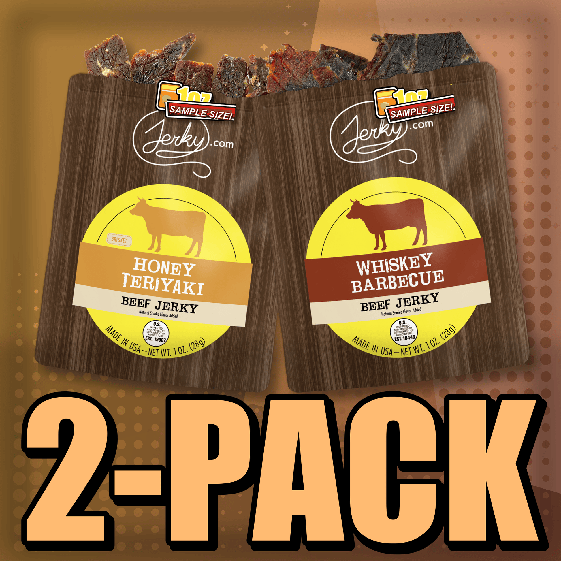 Honey Teriyaki & Whiskey BBQ 2-Pack by Jerky.com