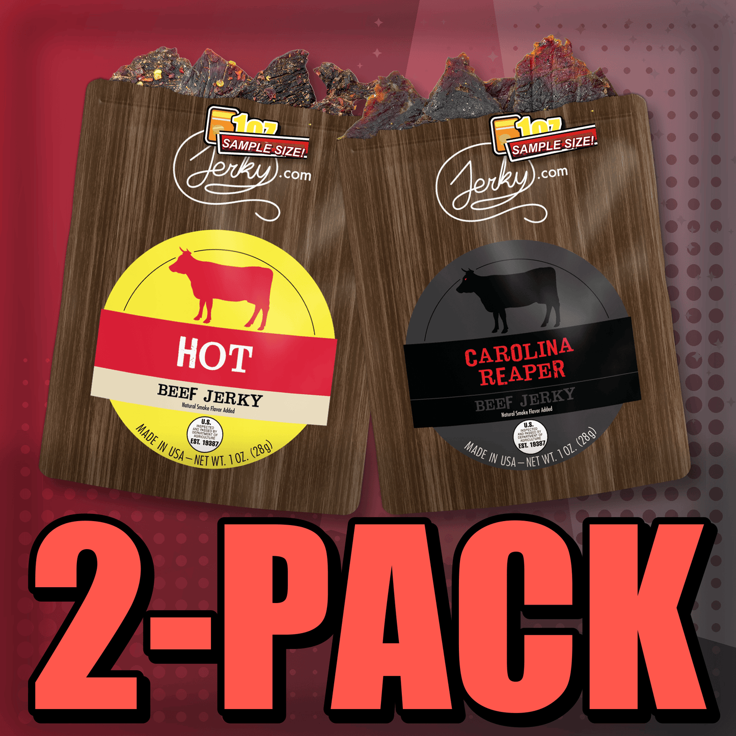 Hot & Carolina Reaper 2-Pack by Jerky.com